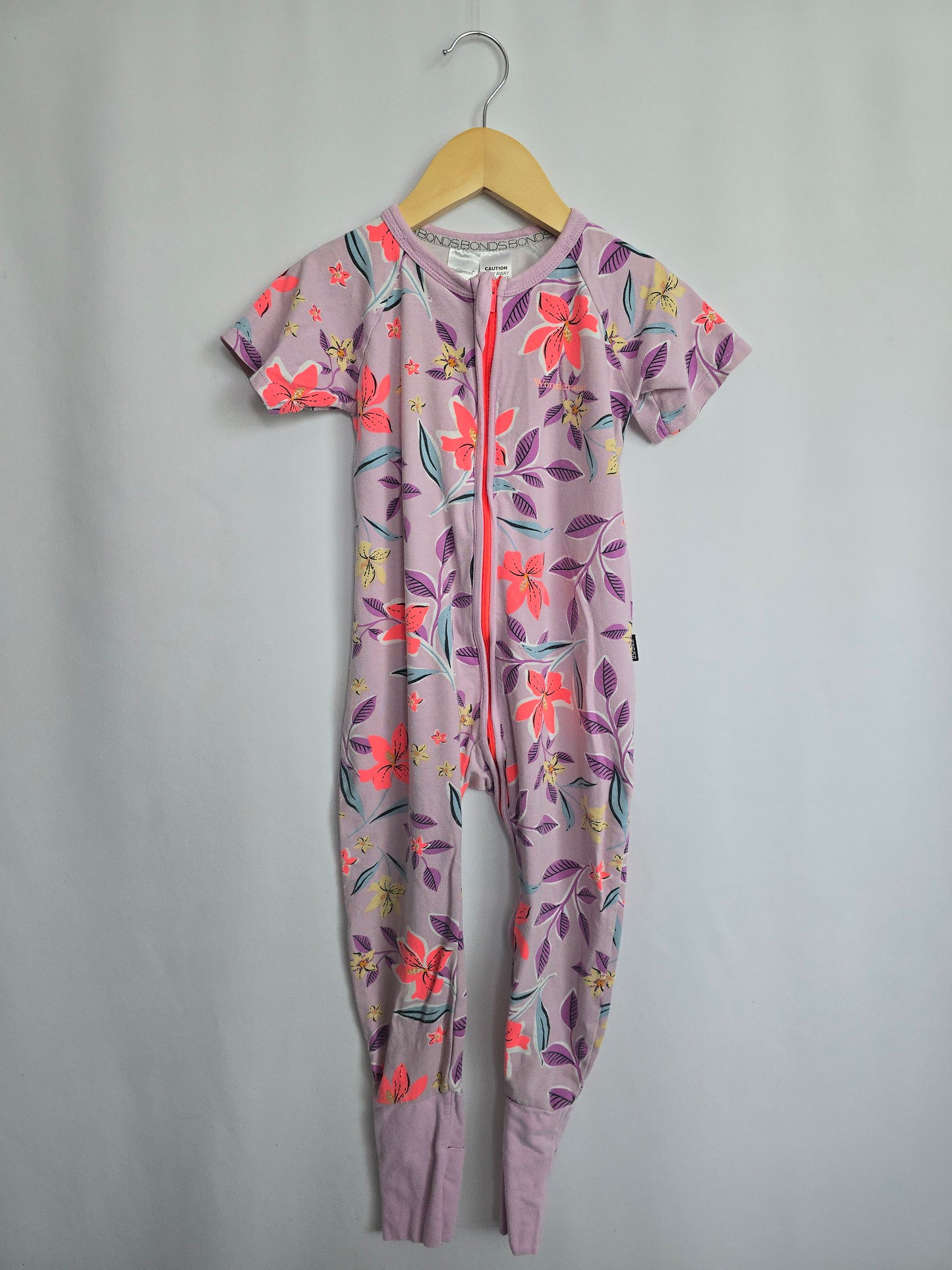 Bonds Wondersuit Pink Floral Wondersuit • 3 years