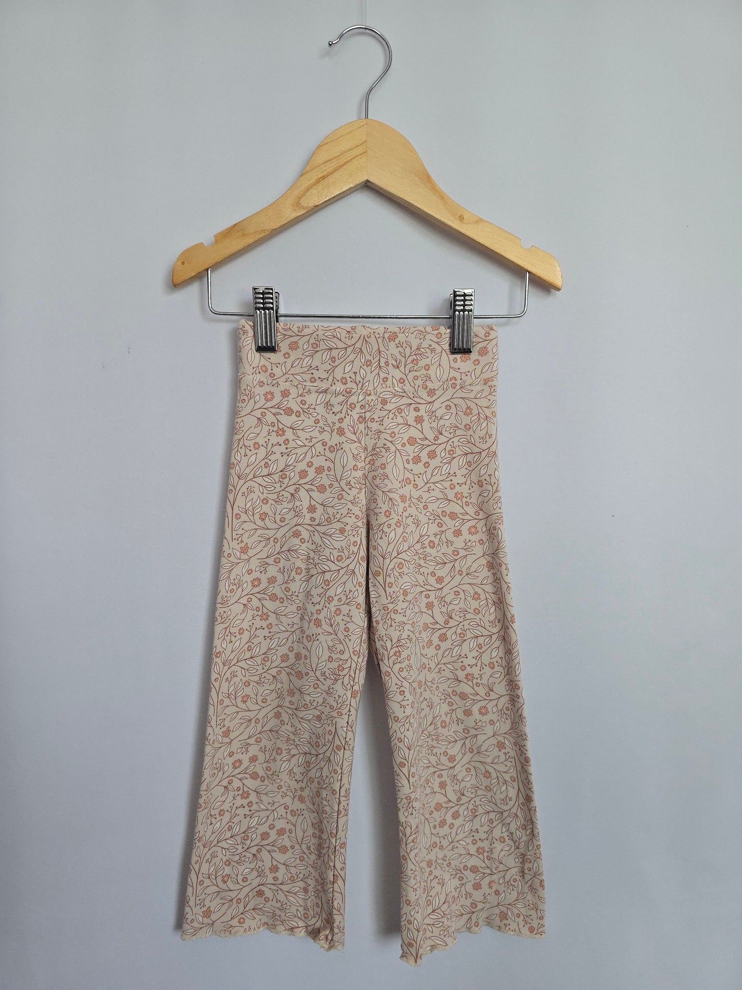 Jax & Lennon Dainty Floral Lettuce Hem Flares • 18-24 months