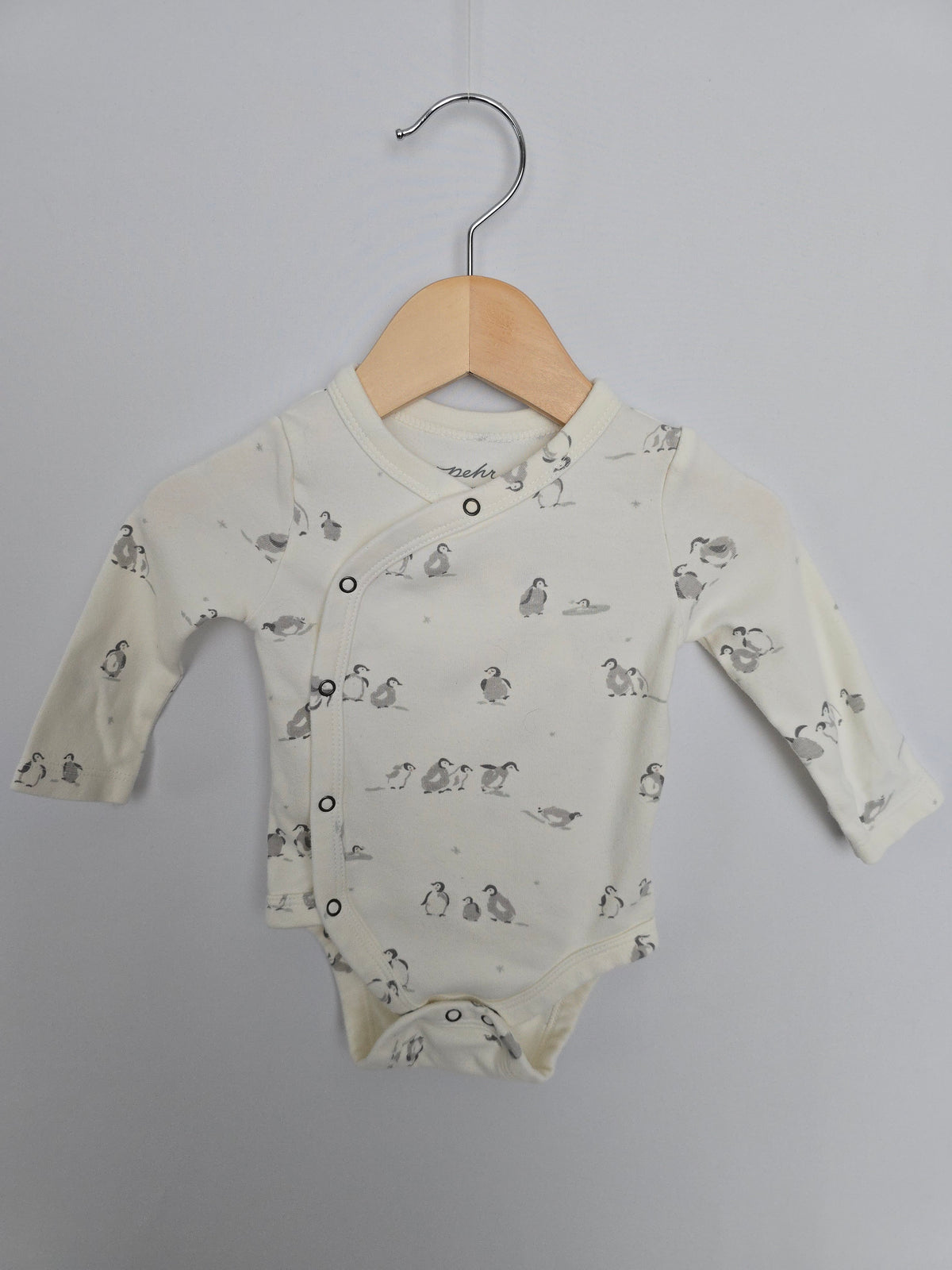 Pehr Organic Cotton Penguins Layette Bodysuit • 0-3 months