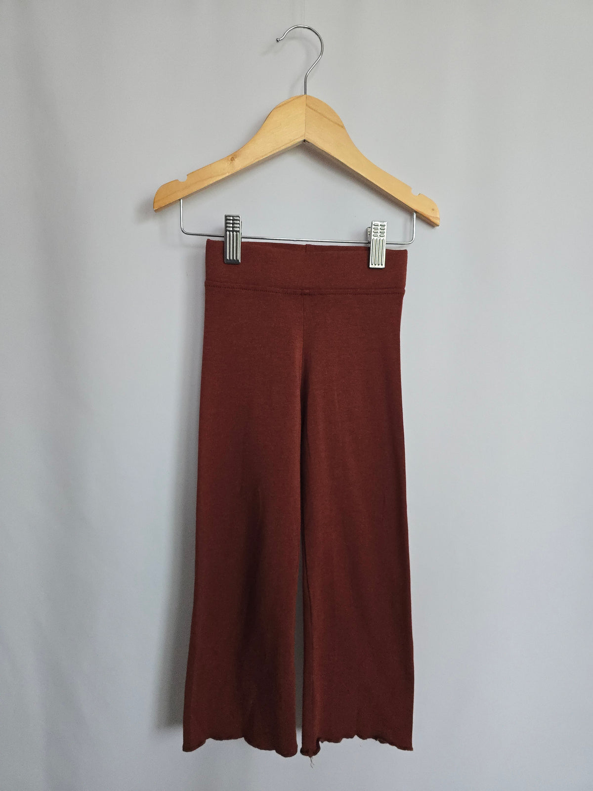 Jax & Lennon Cranberry Lettuce Hem Pants • 12-18 months