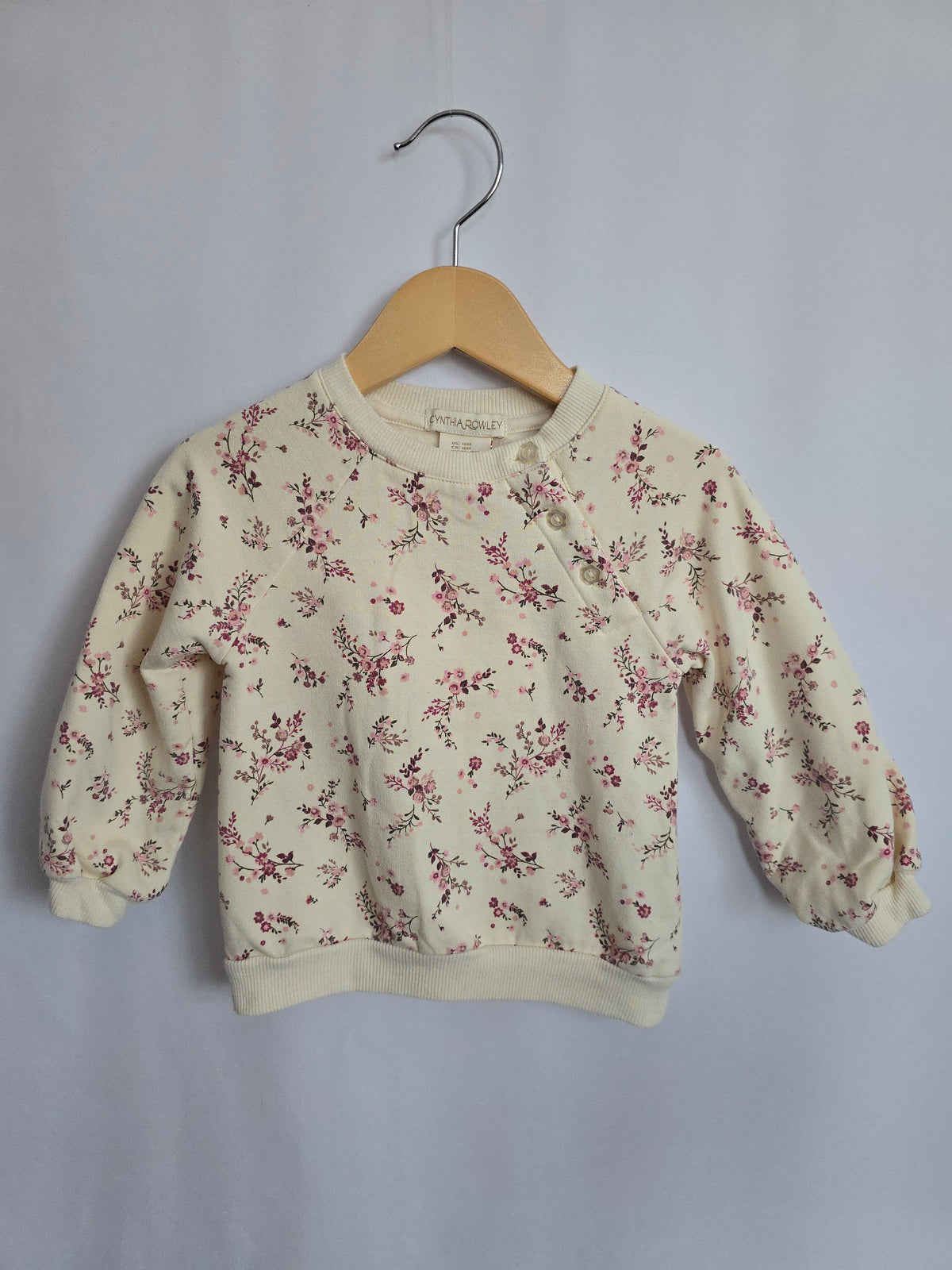 Cynthia Rowley Cream Floral Vine Crewneck • 18 months