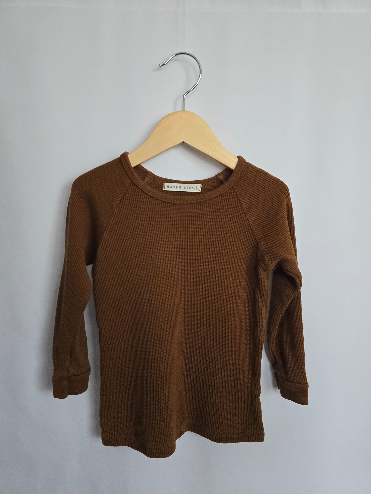 Haven Kids Chestnut Thermal Long Sleeve Shirt • 4-5 years