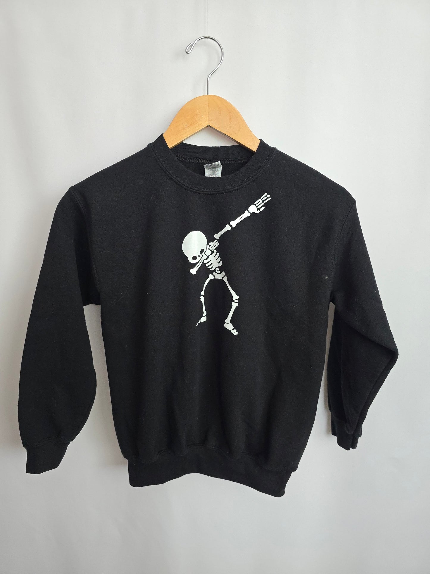 Small Shop Black Skeleton Crewneck • 7-8 years