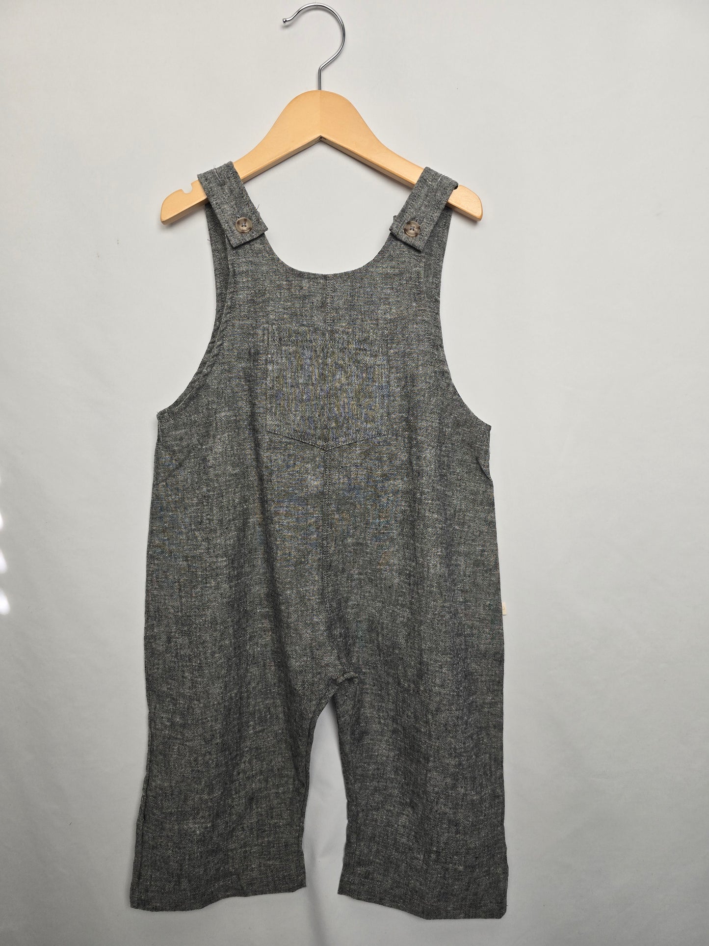 NEW Jax & Lennon Grey Linen Overalls • 2-3 years
