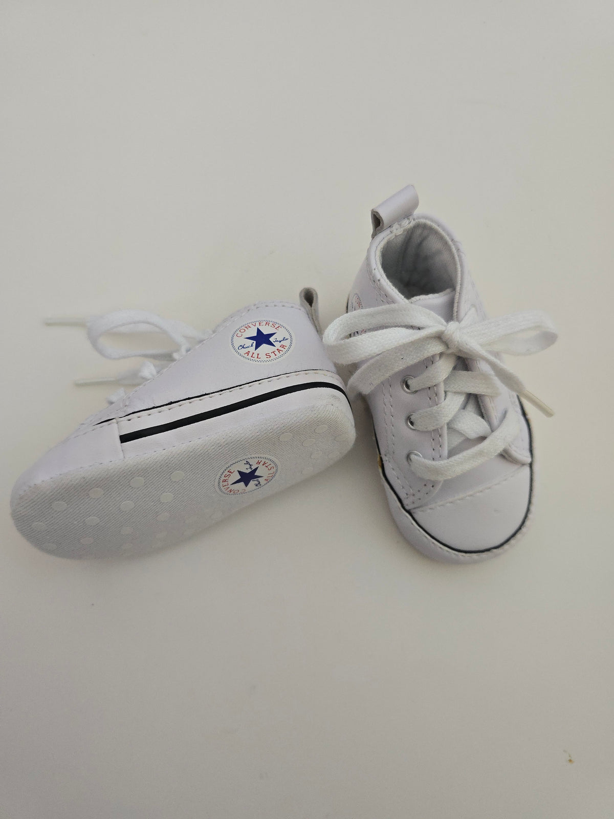 Converse White Crib Shoes • 1C