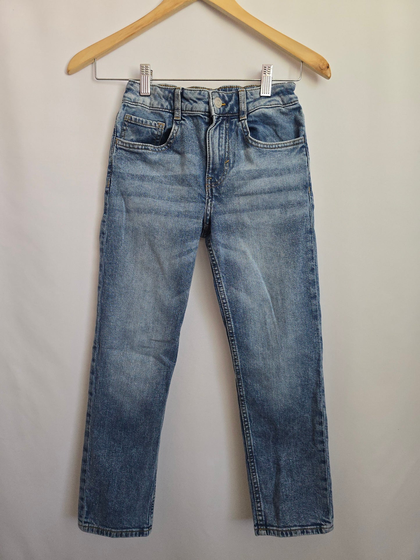 H&M Relaxed Fit Medium Wash Denim • 8-9 years
