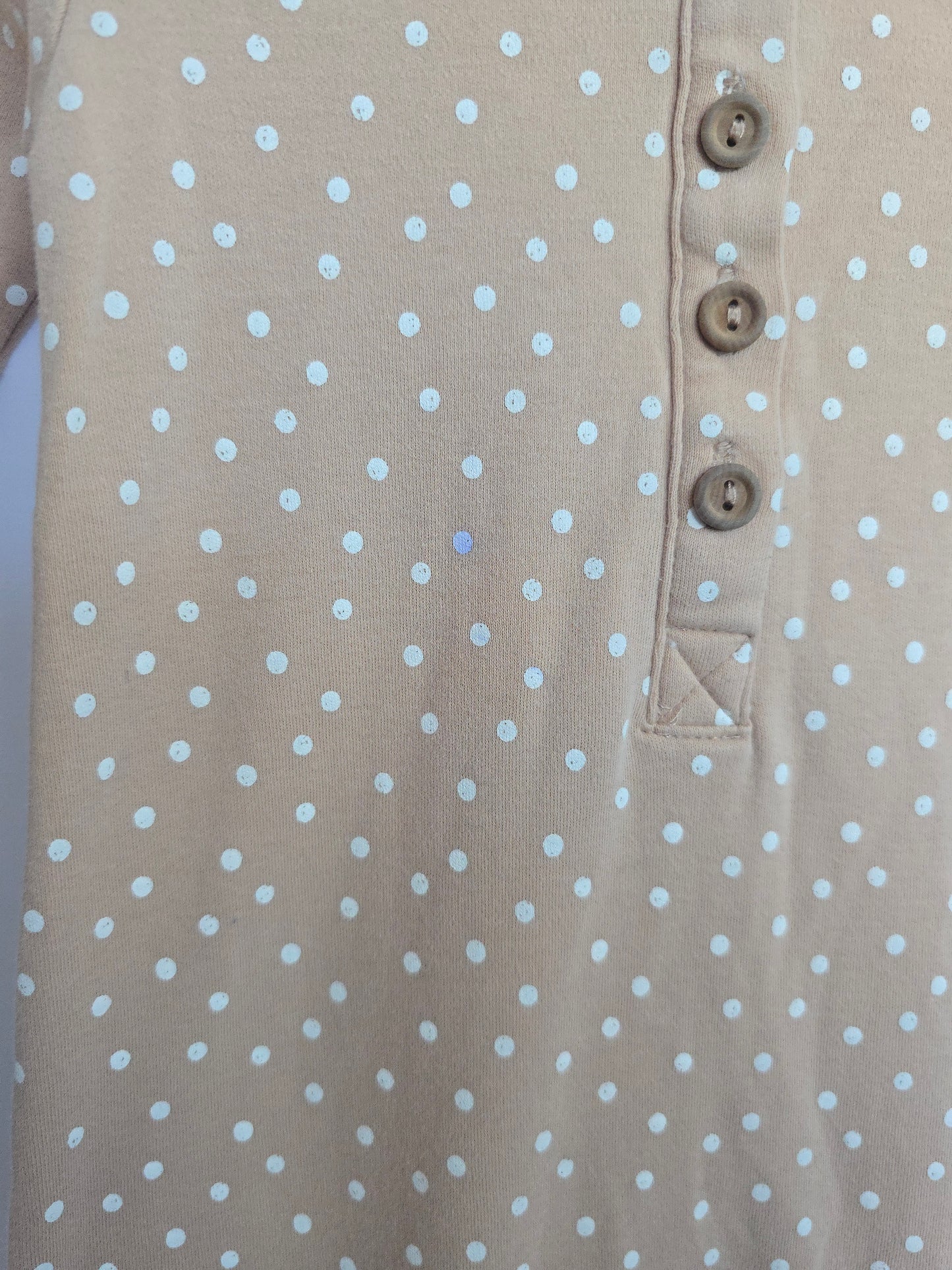 Quincy Mae Peach Polkadot Romper *flaw* • 18-24 months