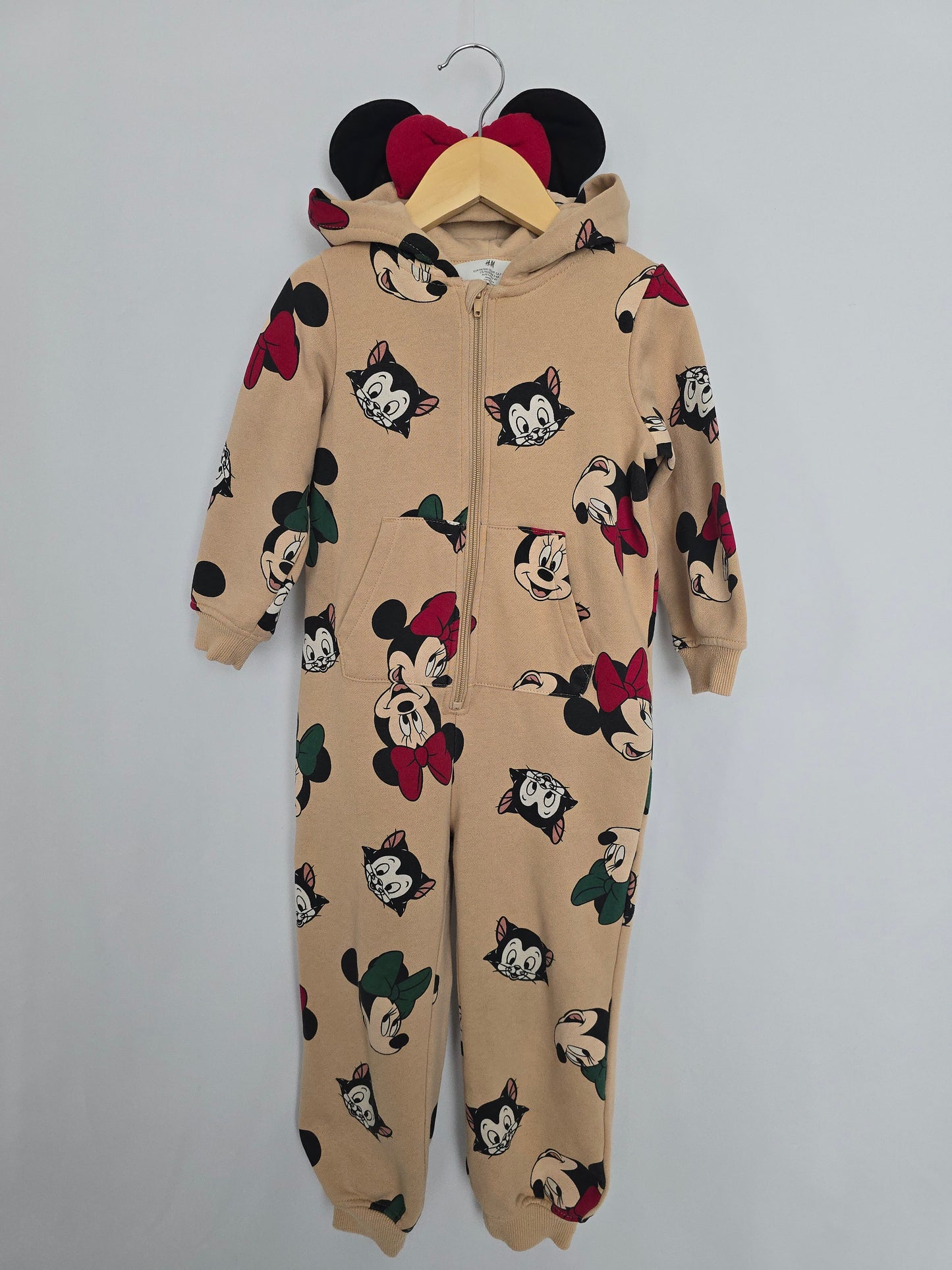 H&M Minnie & Figaro Hooded Romper • 2-4 years