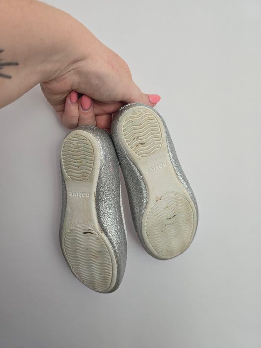 Native Sliver Glitter Margo Ballet Flat • 11C