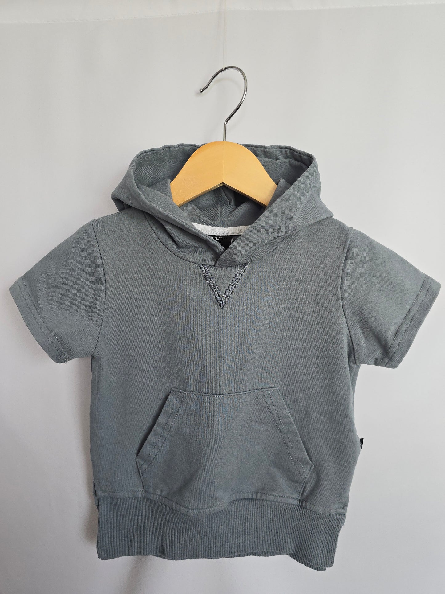 Little Bipsy Slate Blue Short Sleeve Hoodie • 18-24 months