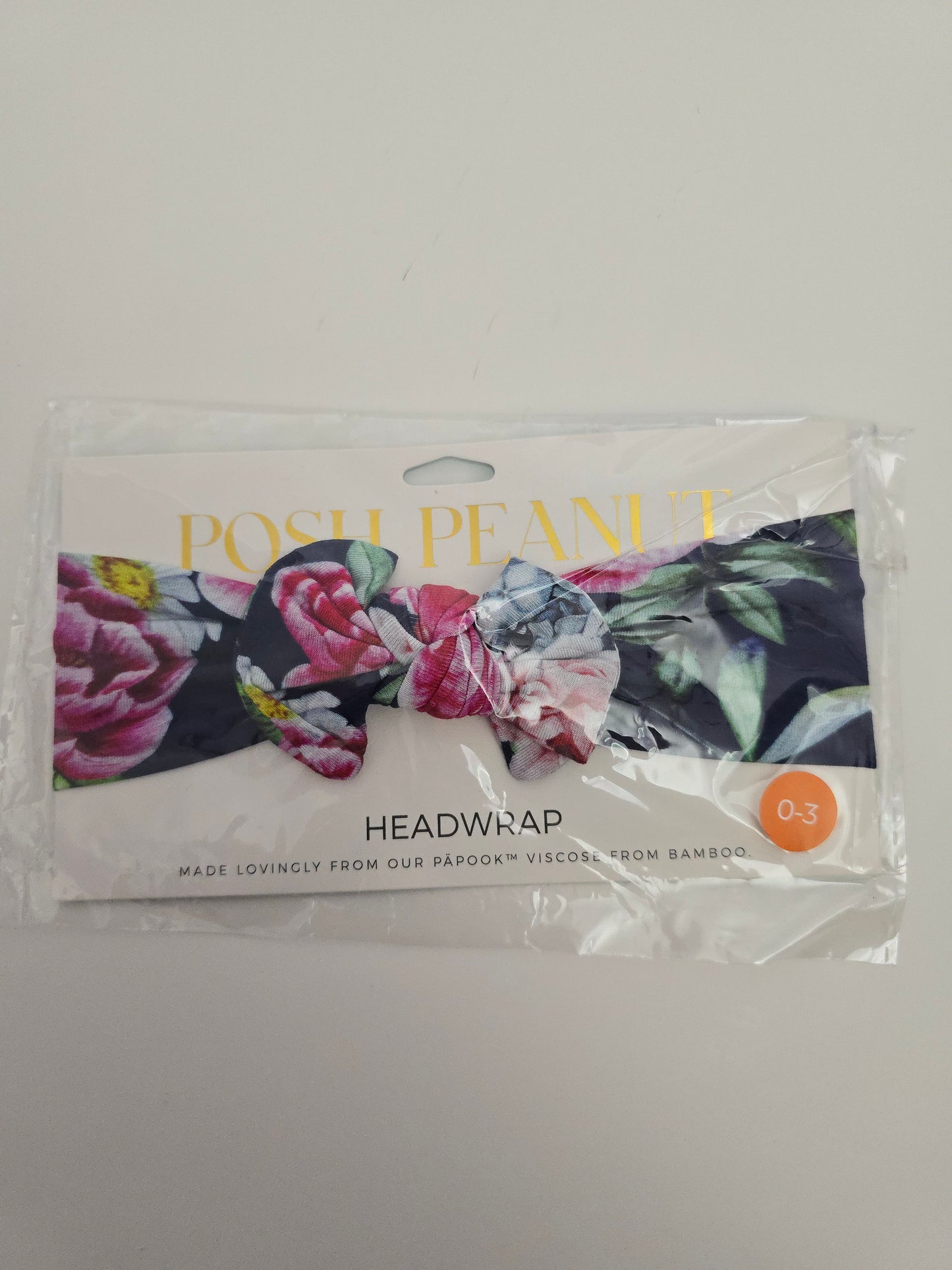 NEW Posh Peanut Navy Floral Small Bow Headband