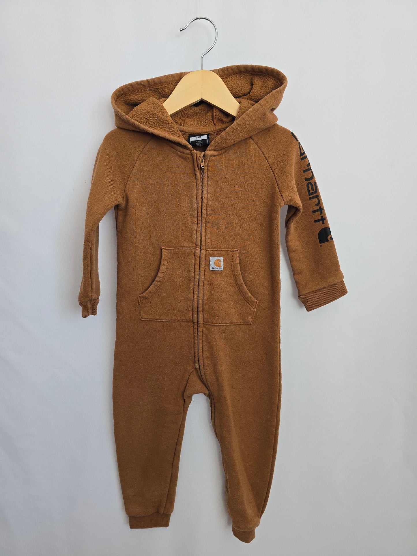 Carhartt Hooded Zip Romper • 18 months