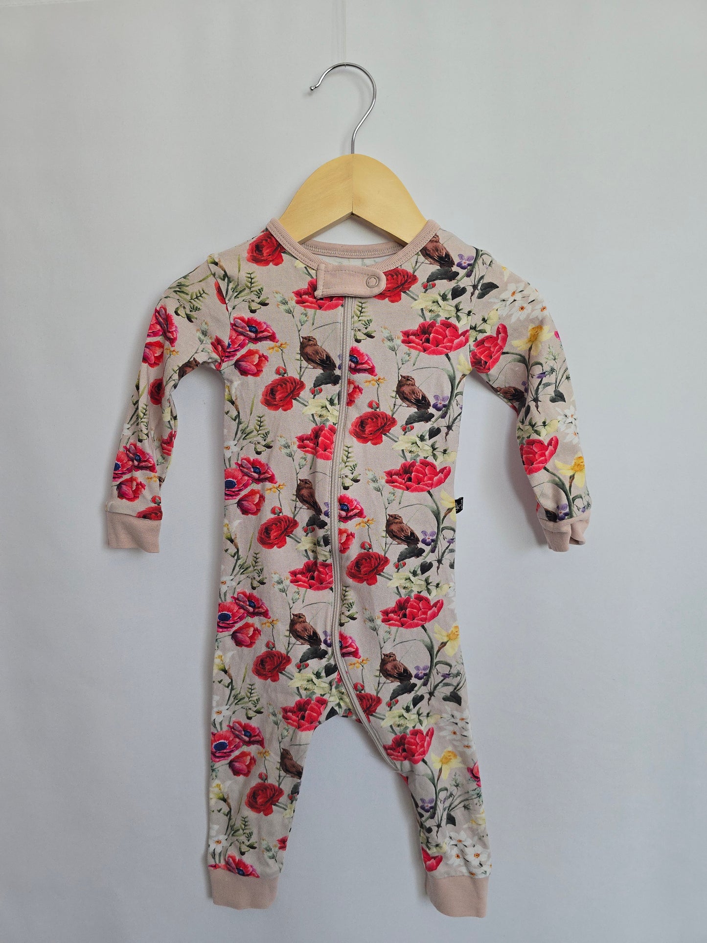 Lola & Taylor Rose Zip Romper • 6-12 months