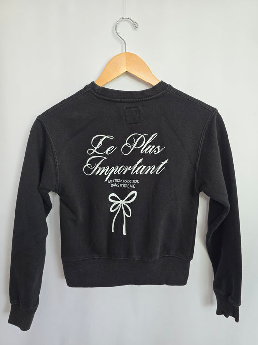 Zara Black J'Adore Le Ballet Crewneck • 8-9 years