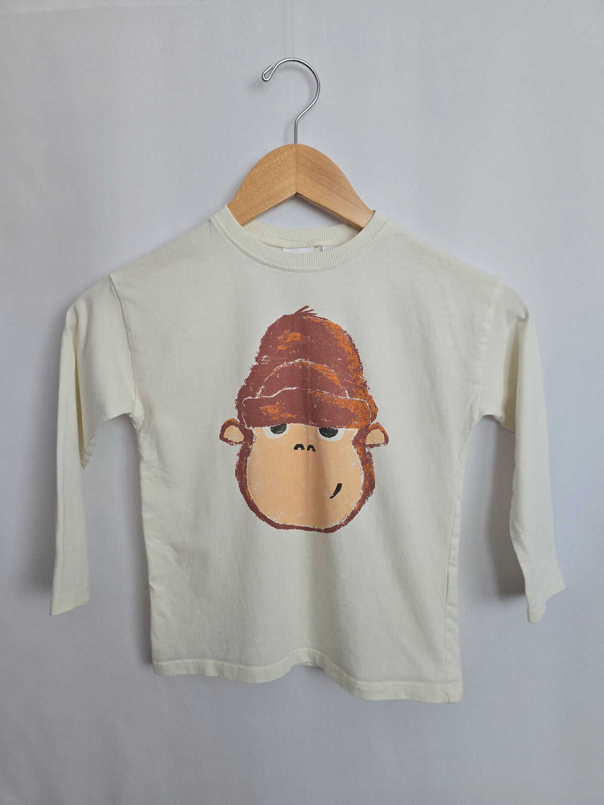Zara Monkey Face Long Sleeve Shirt • 4-5 years