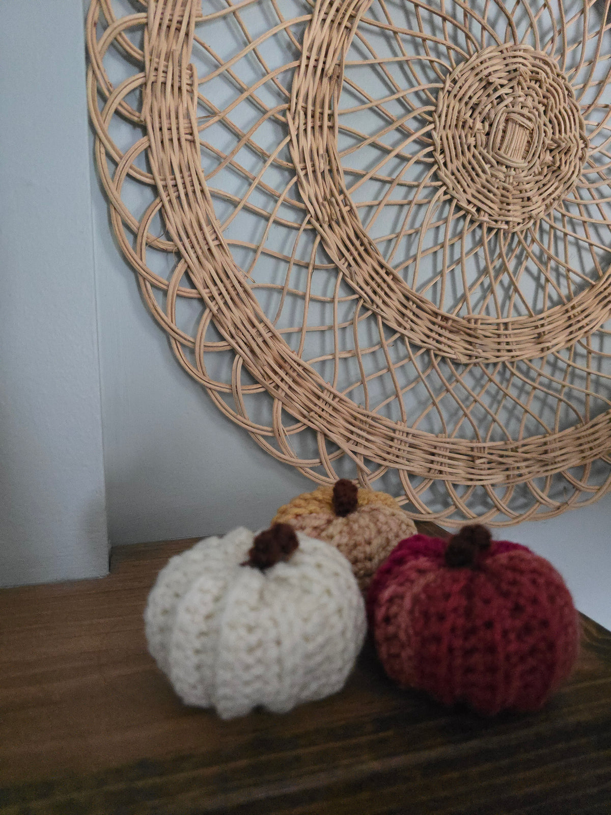 3 Pack Small Crochet Pumpkin • Multicolor