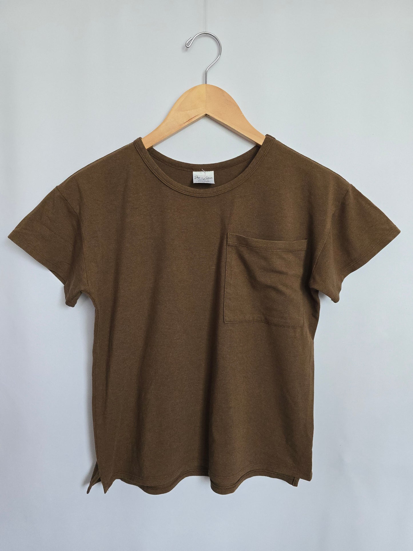 Jax & Lennon Cocoa Brown Boxy Tee • Youth Medium 8-9 years