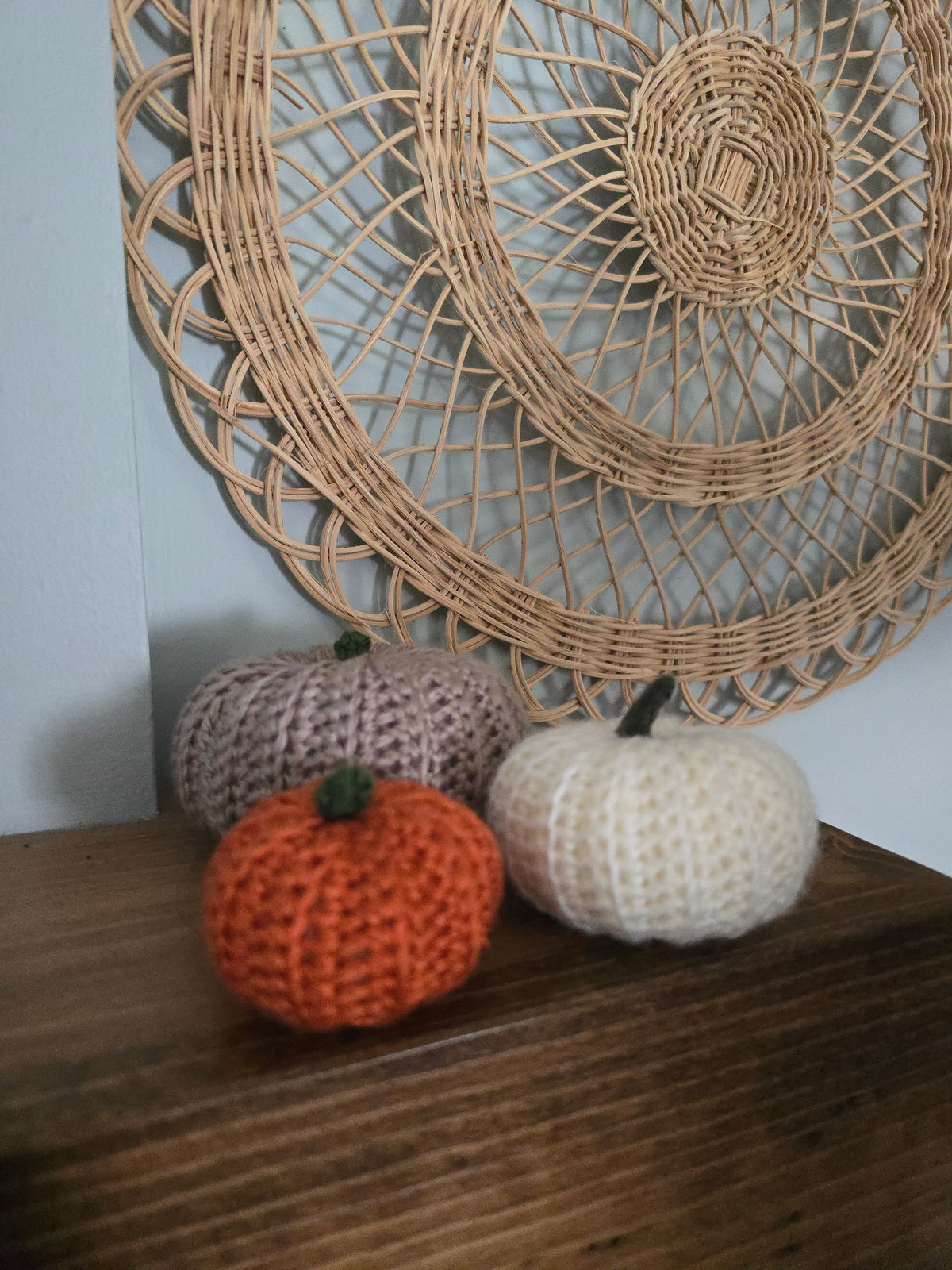 3 Pack Crochet Pumpkin Small, Medium, Large • Cream, Pumpkin Spice, Champagne