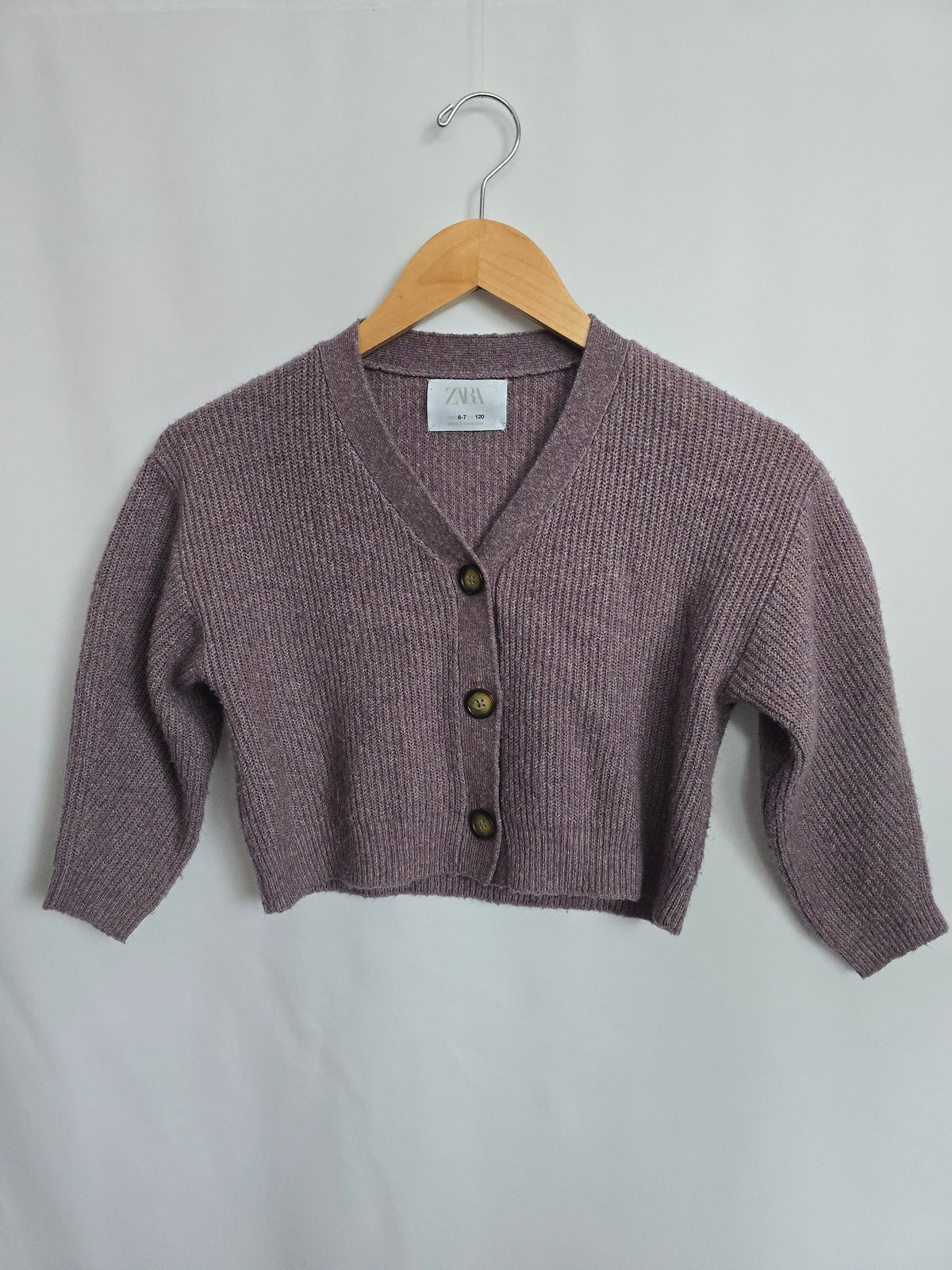Zara Plum Soft Knit Cardigan • 6-7 years