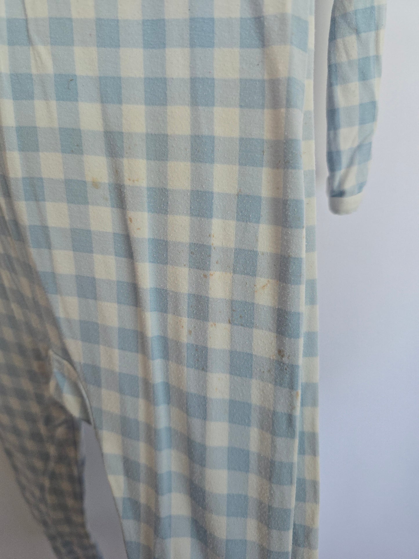 PLAY Bambi & Birdie Blue Checkered Zip Romper • 18-24 months