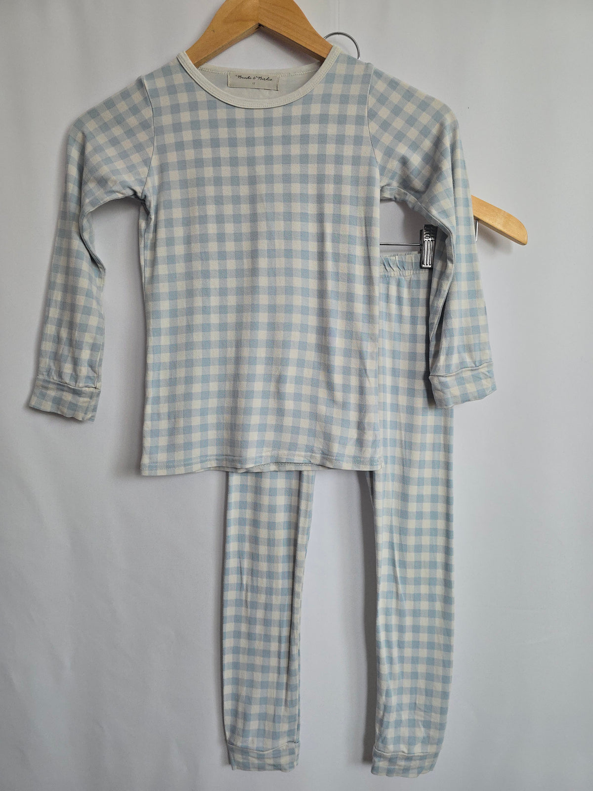 Bambi & Birdie Blue Checkered Pajama Set • 5 years