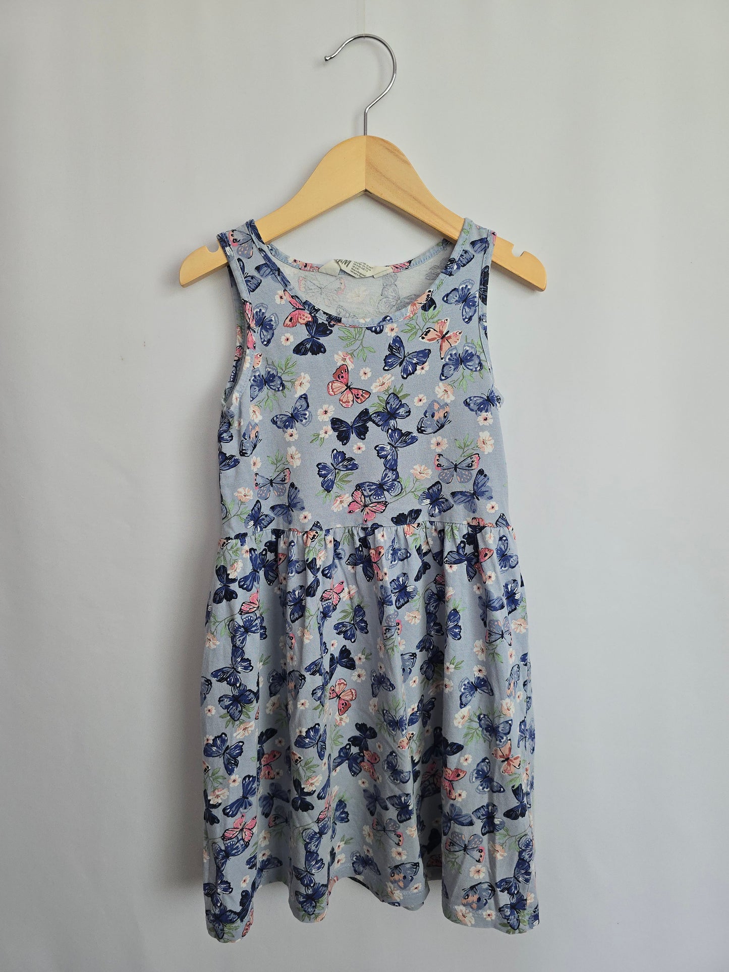 H&M Blue & Pink Butterfly Tank Dress • 6-8 years