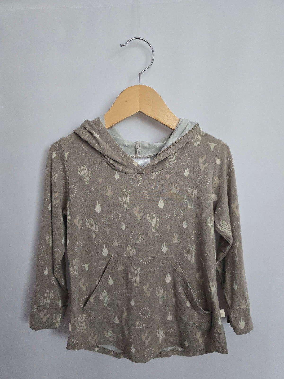 PLAY Jax & Lennon Grey Cactus Hoodie • 18-24 months