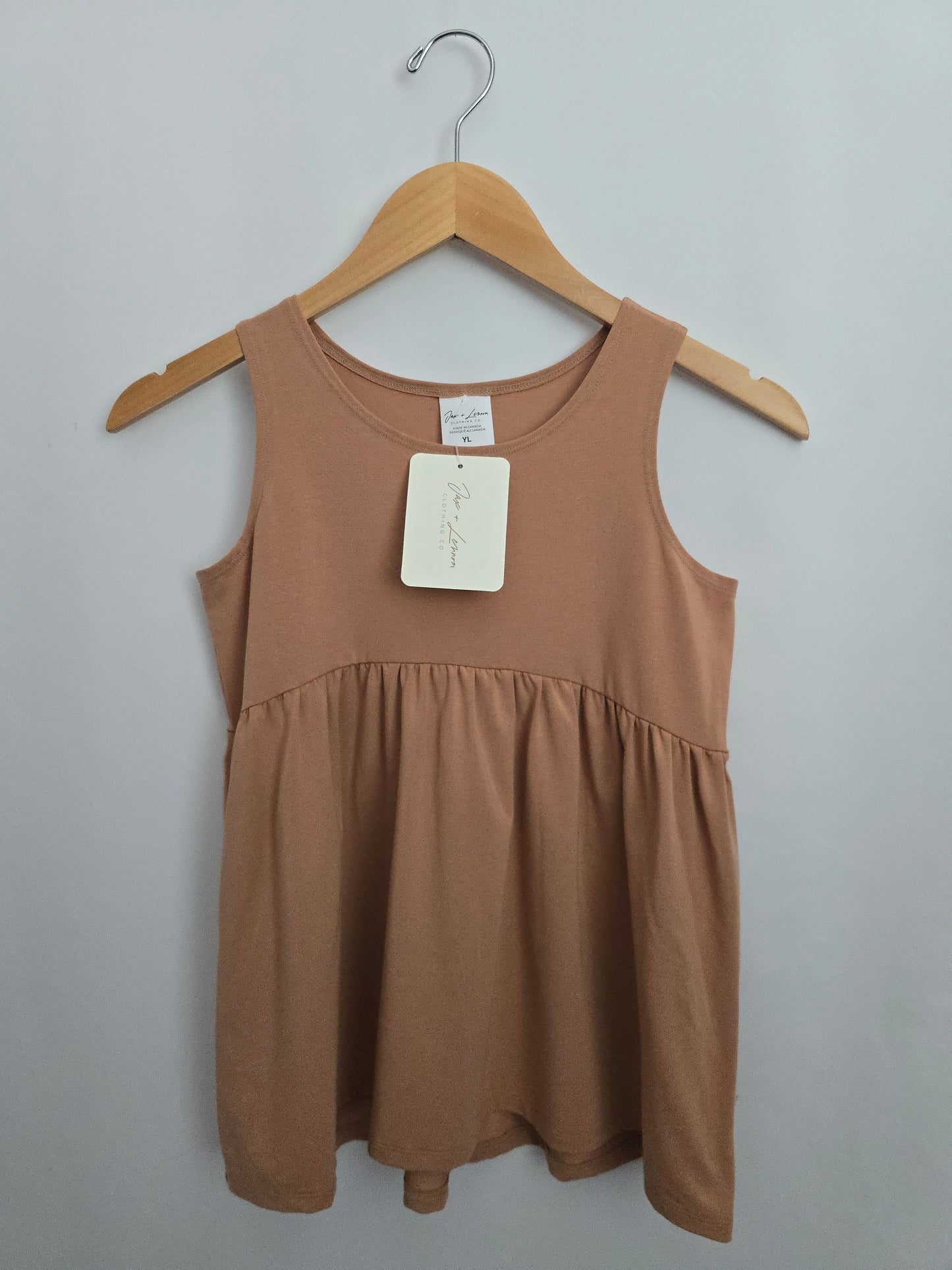 NEW Jax & Lennon Dusty Coral Peplum Tank • Youth Large 10-11 years