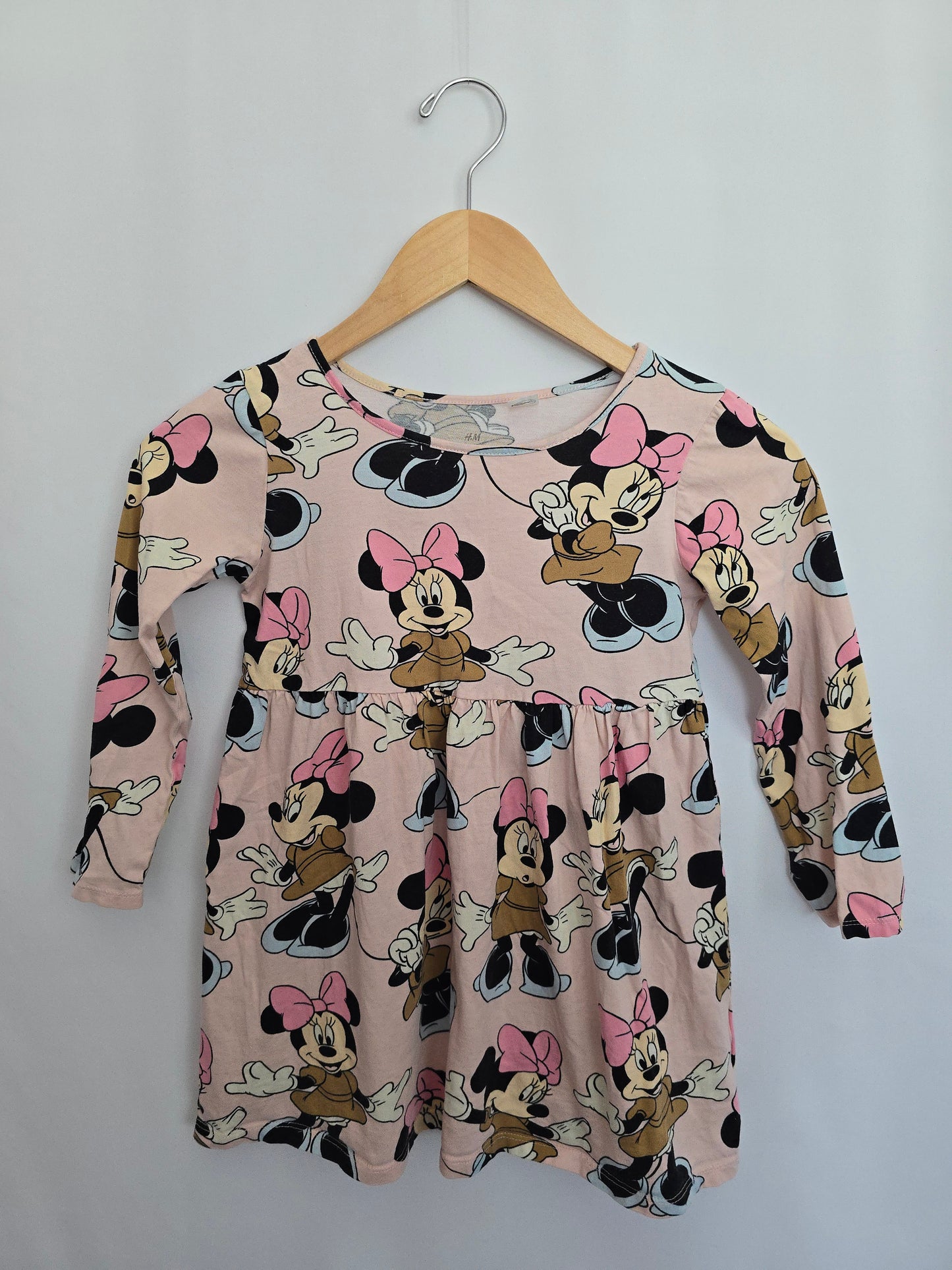 H&M Minnie Pink Long Sleeve Dress • 6-8 years