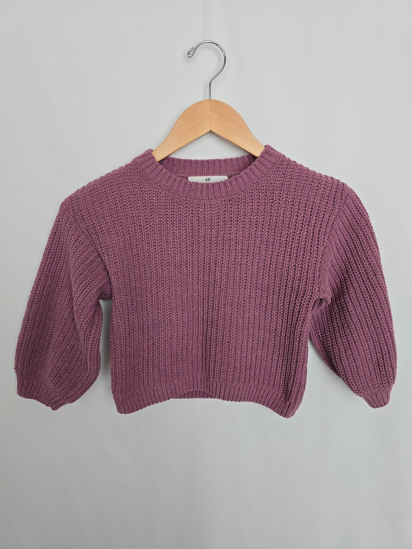 H&M Dusty Mauve Chunky Knit Sweater • 4-6 years