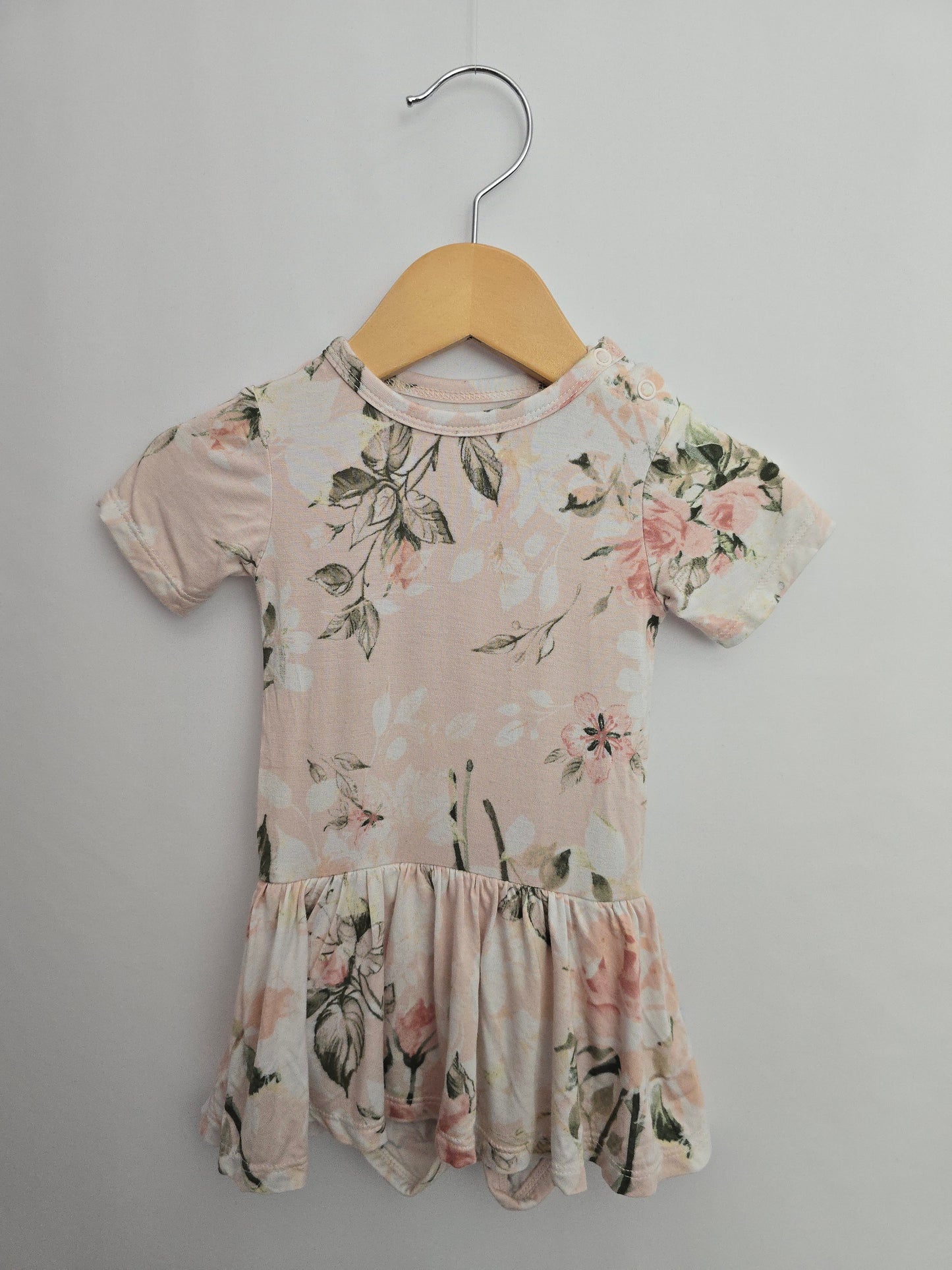 Posh Peanut Light Pink Floral Twirl Bodysuit • 6-12 months