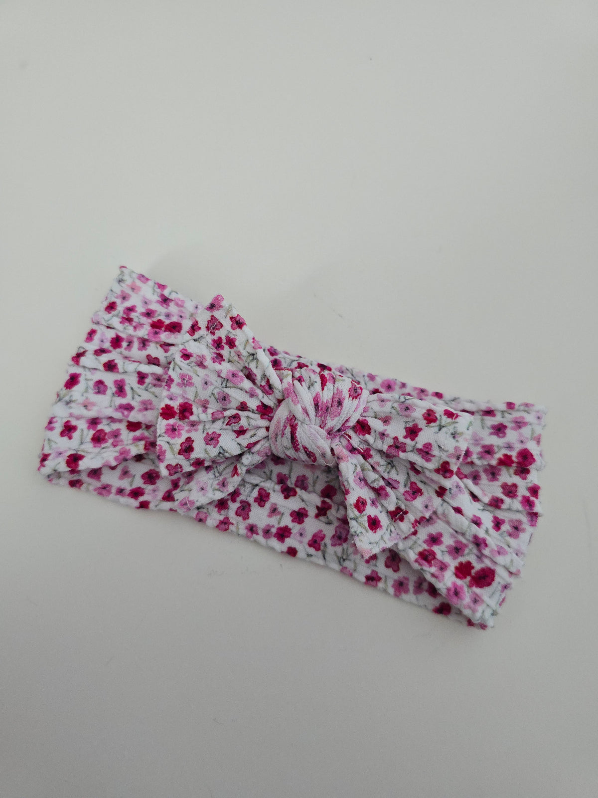 Knot Headband Pink Daisy • 0-12 months
