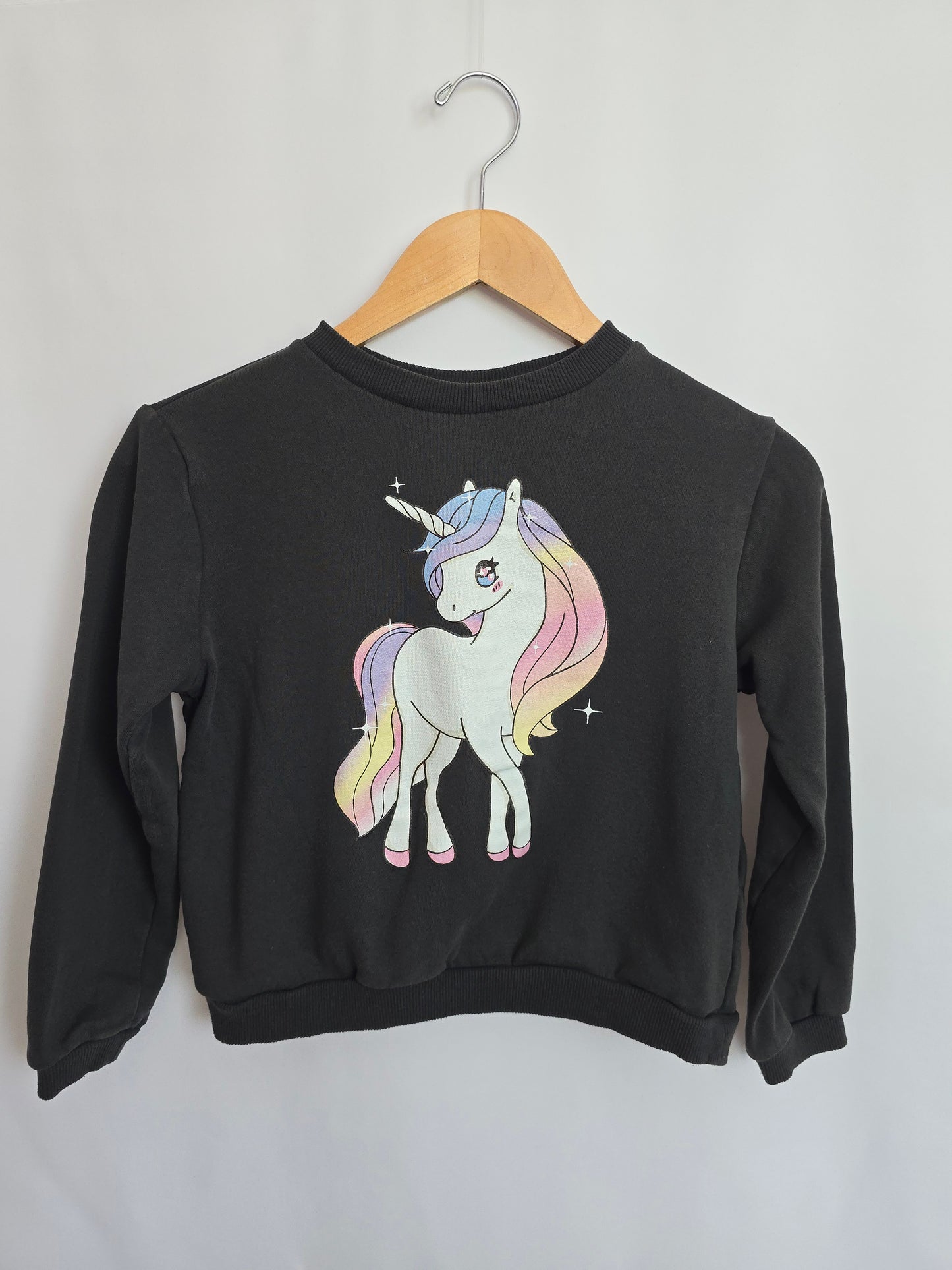 H&M Black Unicorn Crewneck • 8-10 years