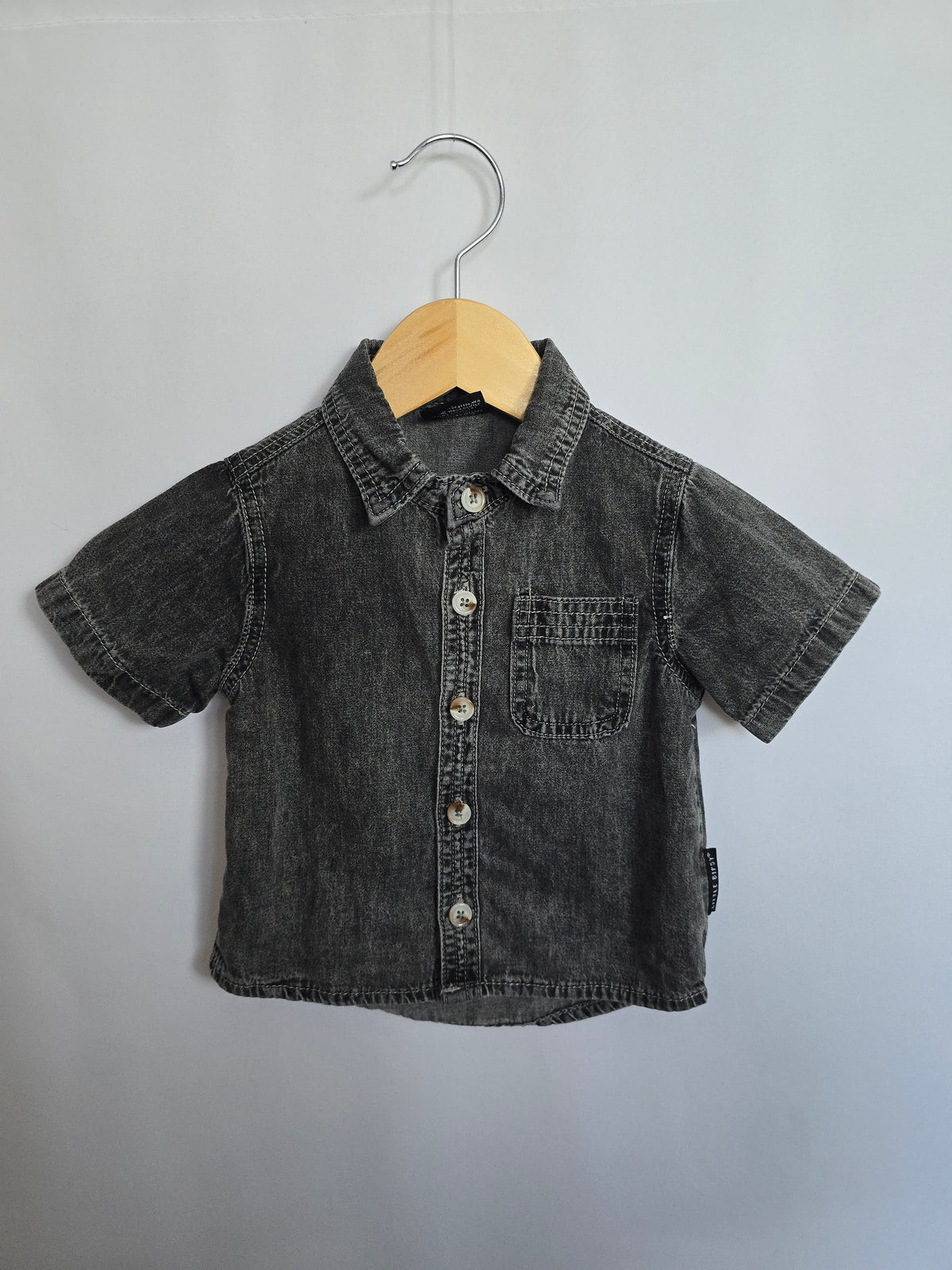 Little Bipsy Denim Button Up Shirt *flaw* • 6-12 months