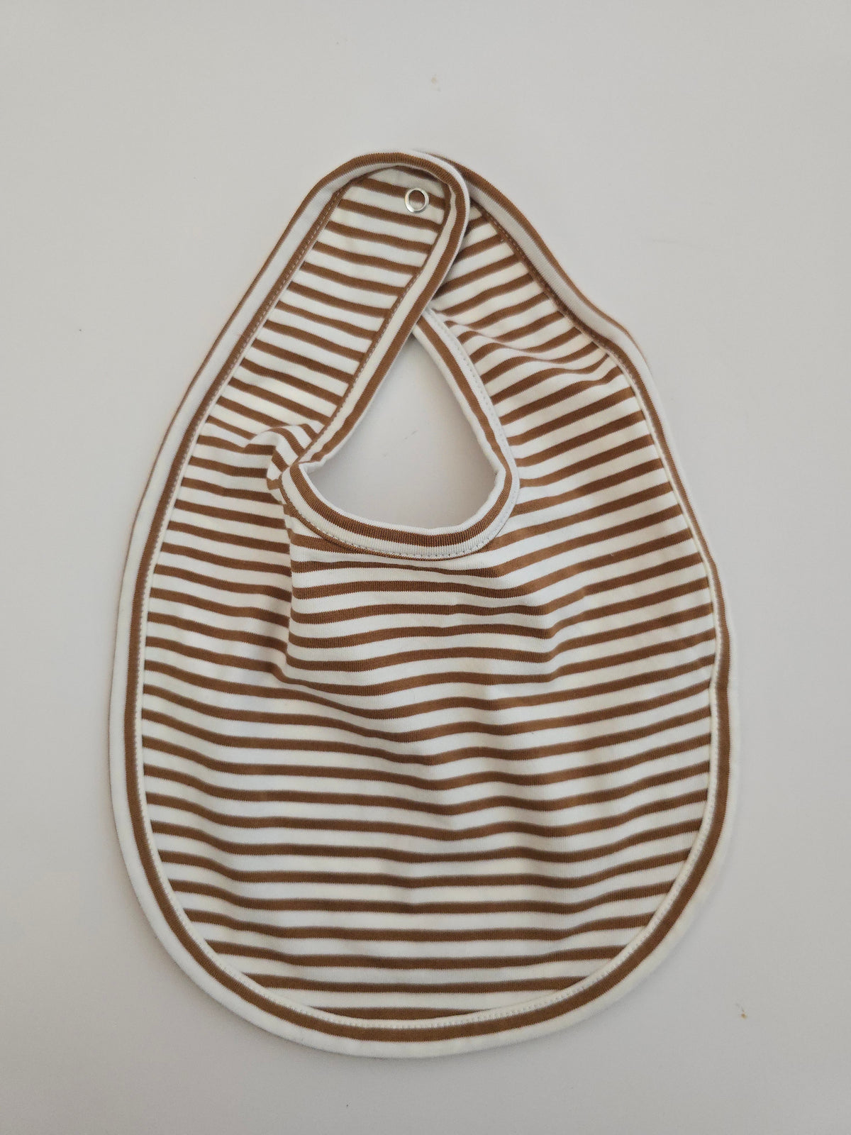 Quincy Mae Camel Stripe Bib