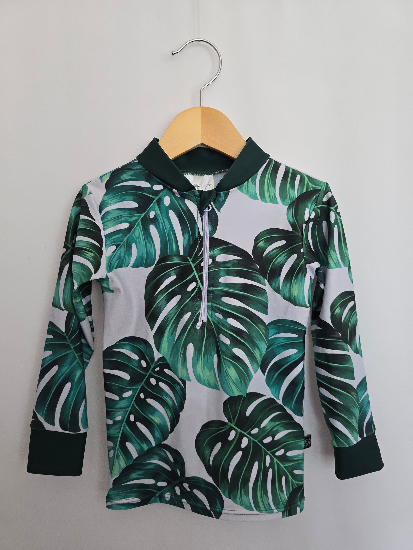 Honeysuckle Monstera Rashguard • 4-5 years