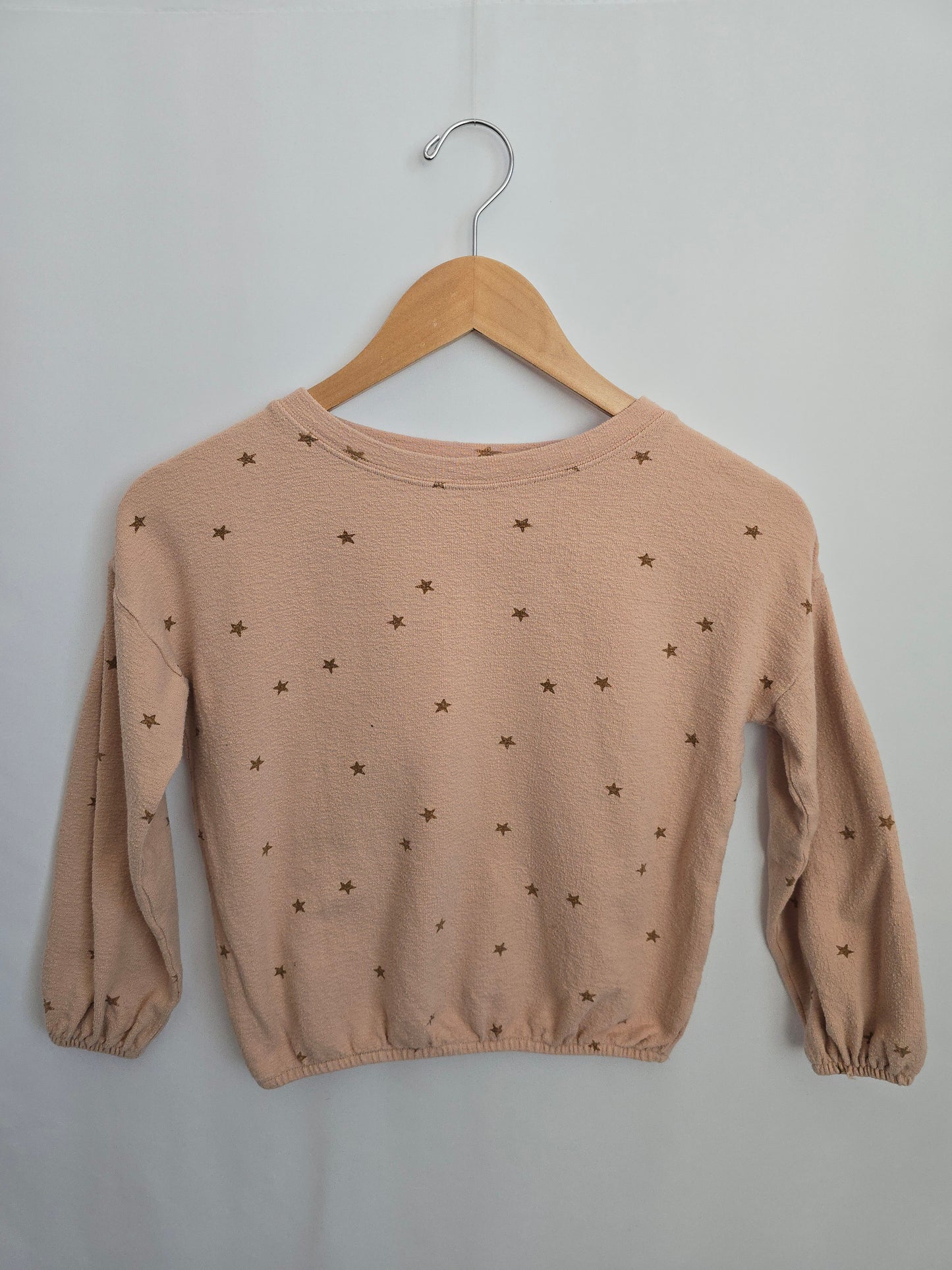 Rylee + Cru Pink Stars Oversized Crewneck • 6-7 years