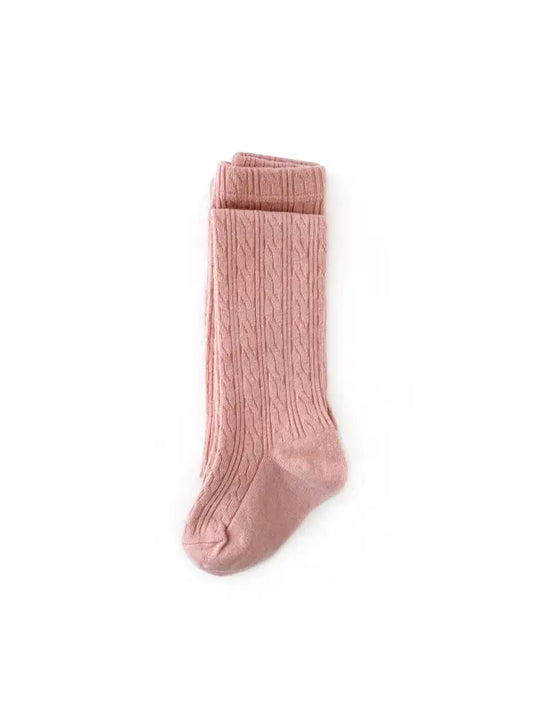 Little Stocking Co. Blush Cable Knit Tights