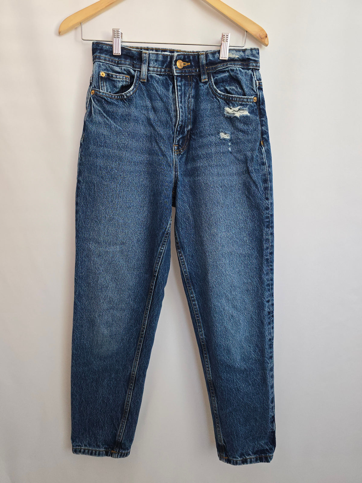 Zara Medium Wash Straight Denim • Small 4