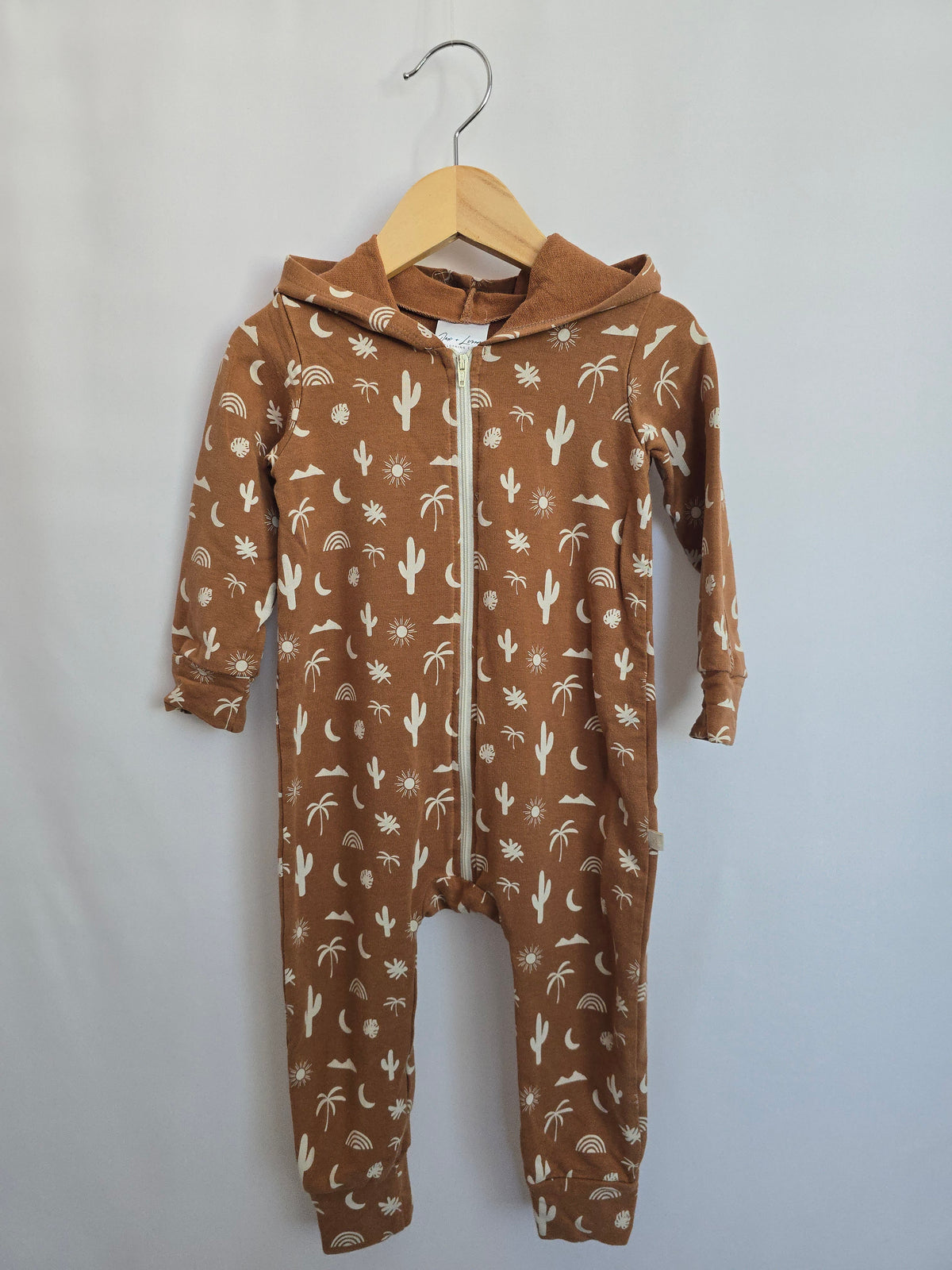 Jax & Lennon Palm Desert Hooded Romper *flaw * • 12-18 months