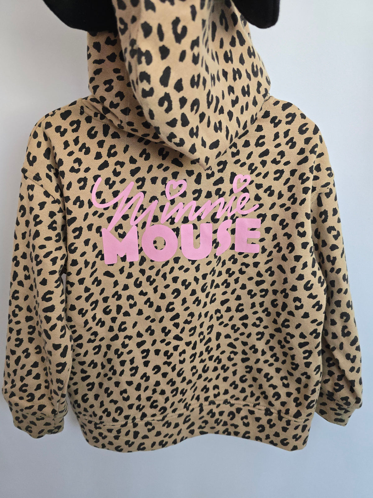 H&M Cheetah Minnie Zip Hoodie With Bow • 2-4 years