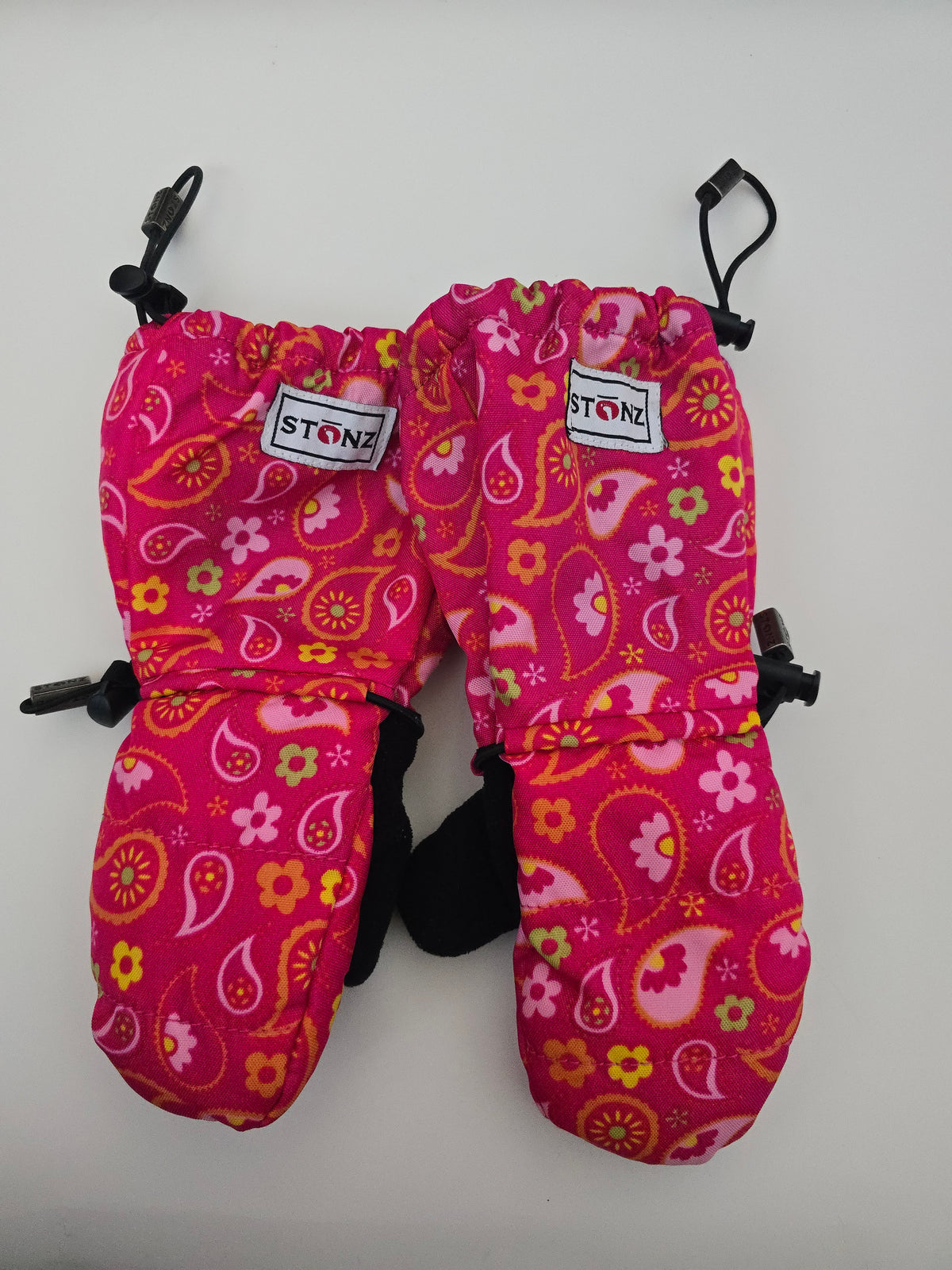 Stonz Pink Floral Mittens • 2-4 years