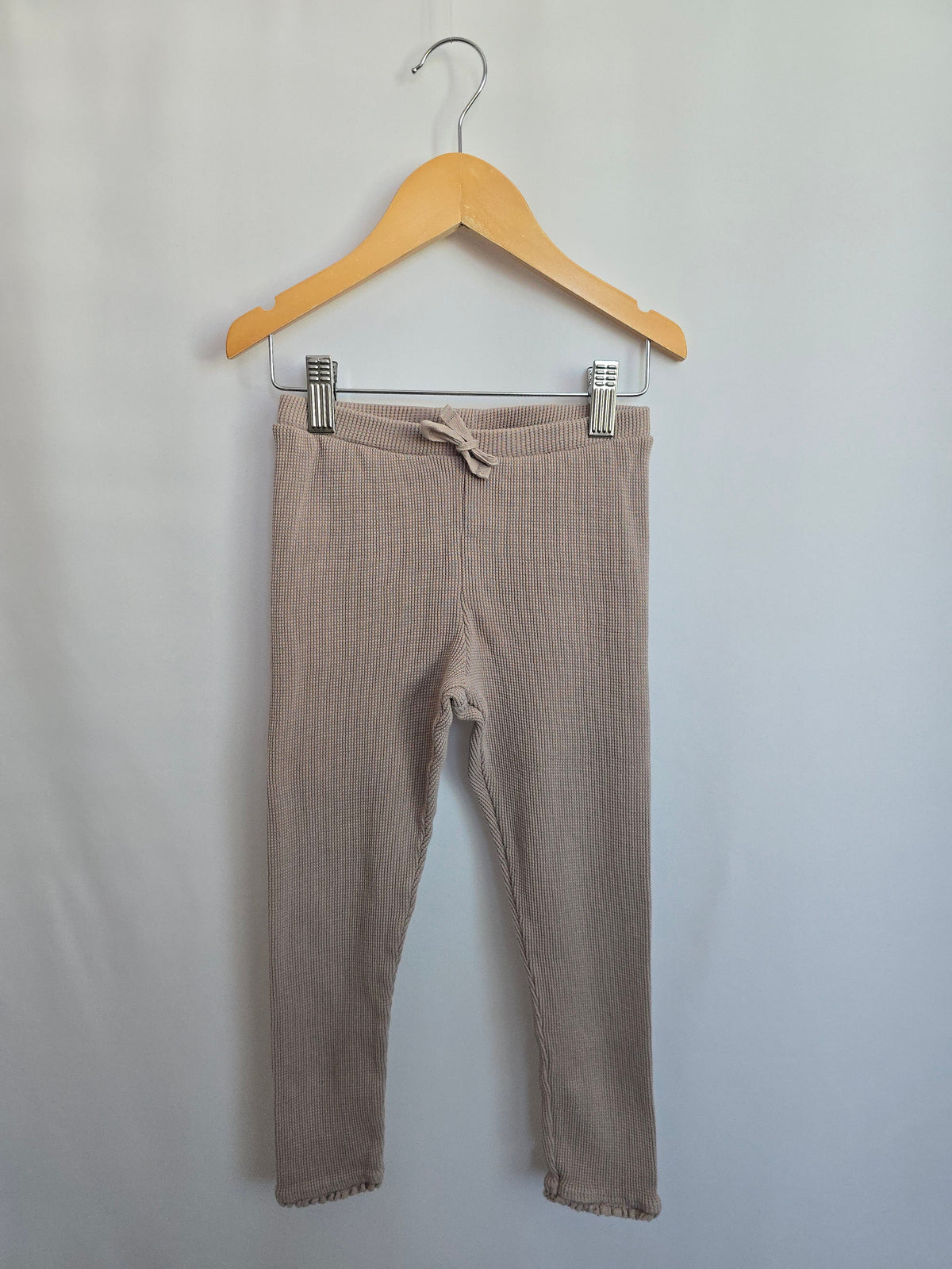 Zara Dusty Mauve Waffle Leggings • 4-5 years