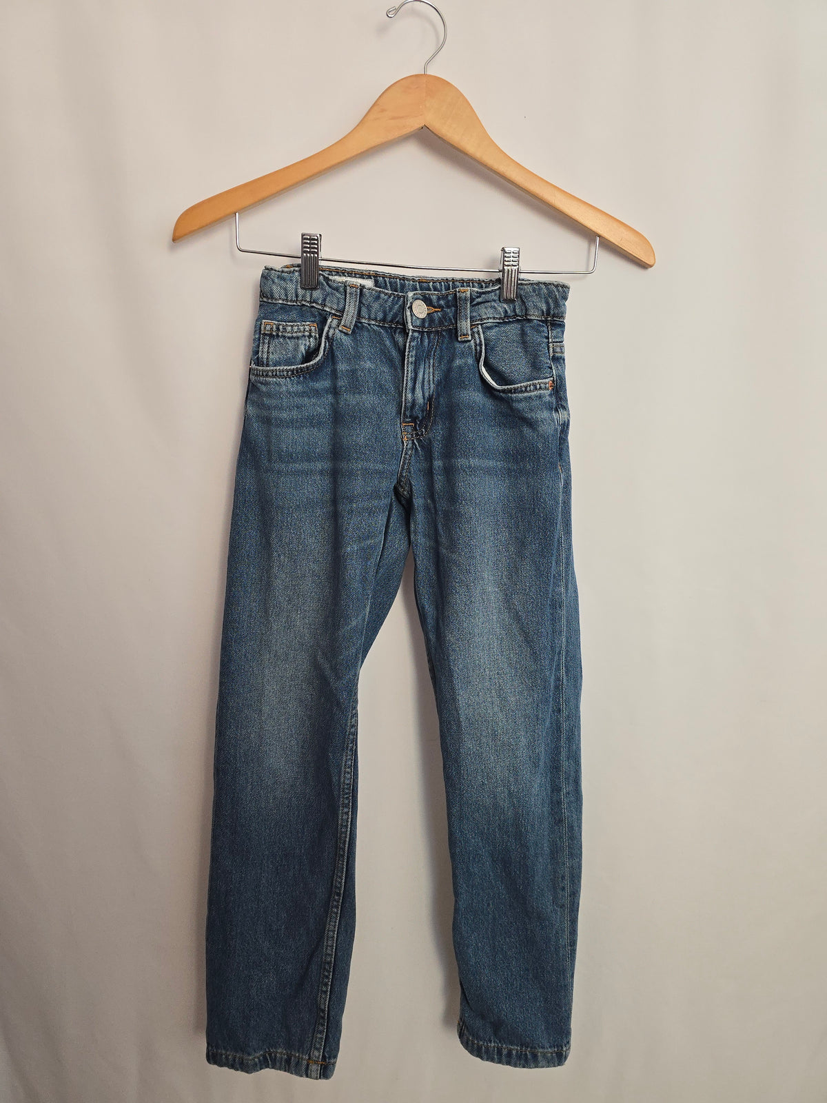 Zara Medium Wash Straight Denim • 8-9 years