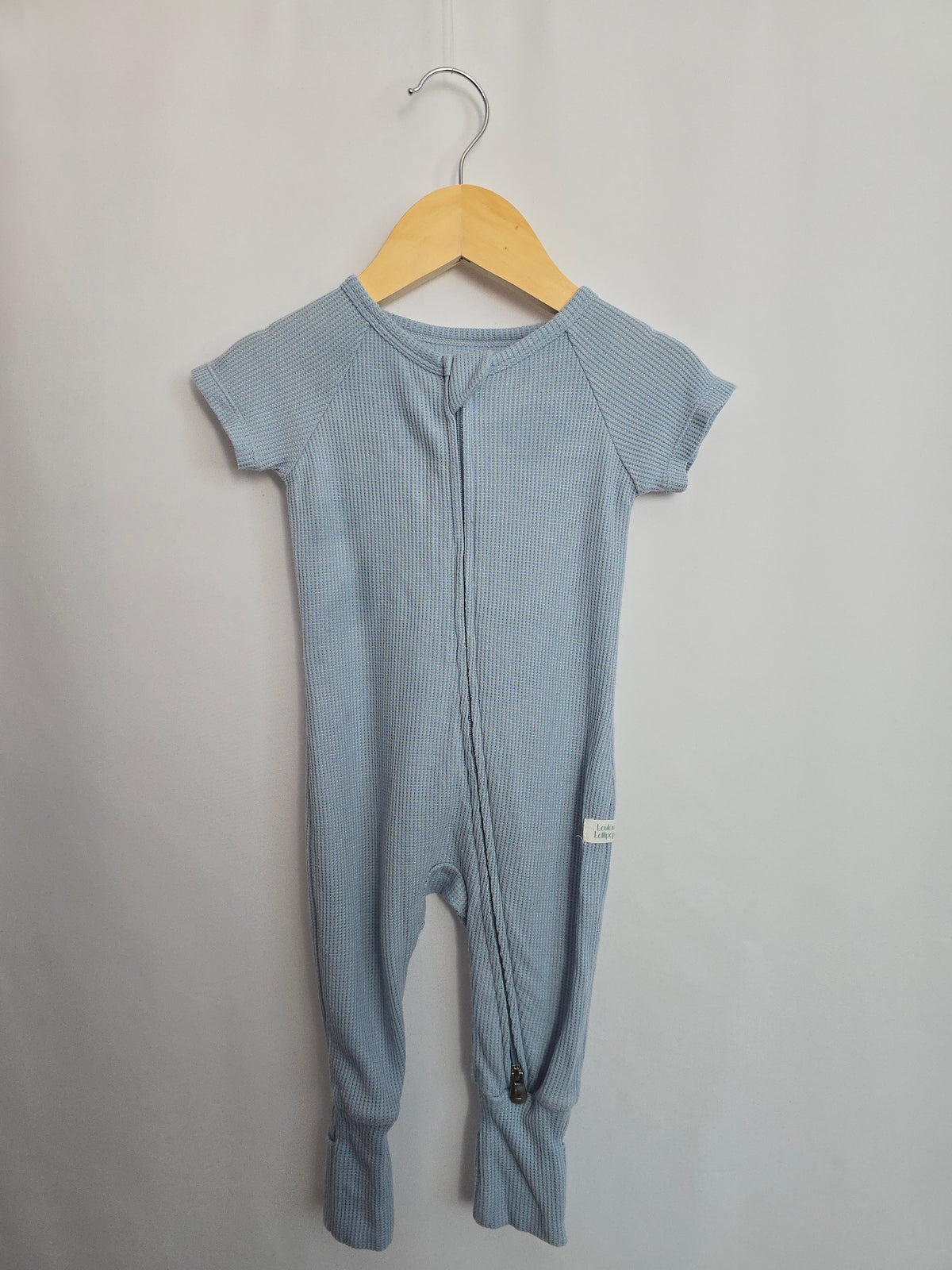 PLAY Mila Baby Bamboo Blue Zip Romper • 6-12 months