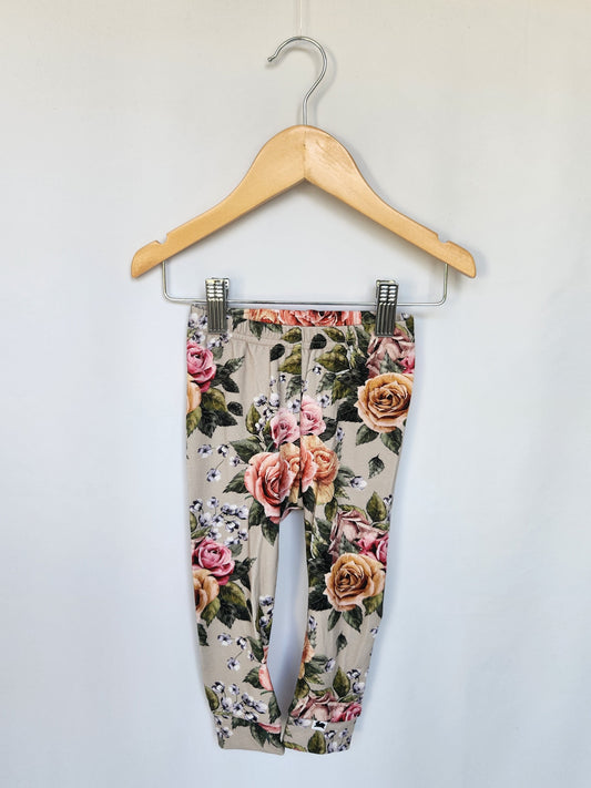 NEW Little & Lively Antique Floral Leggings • 9-12 months