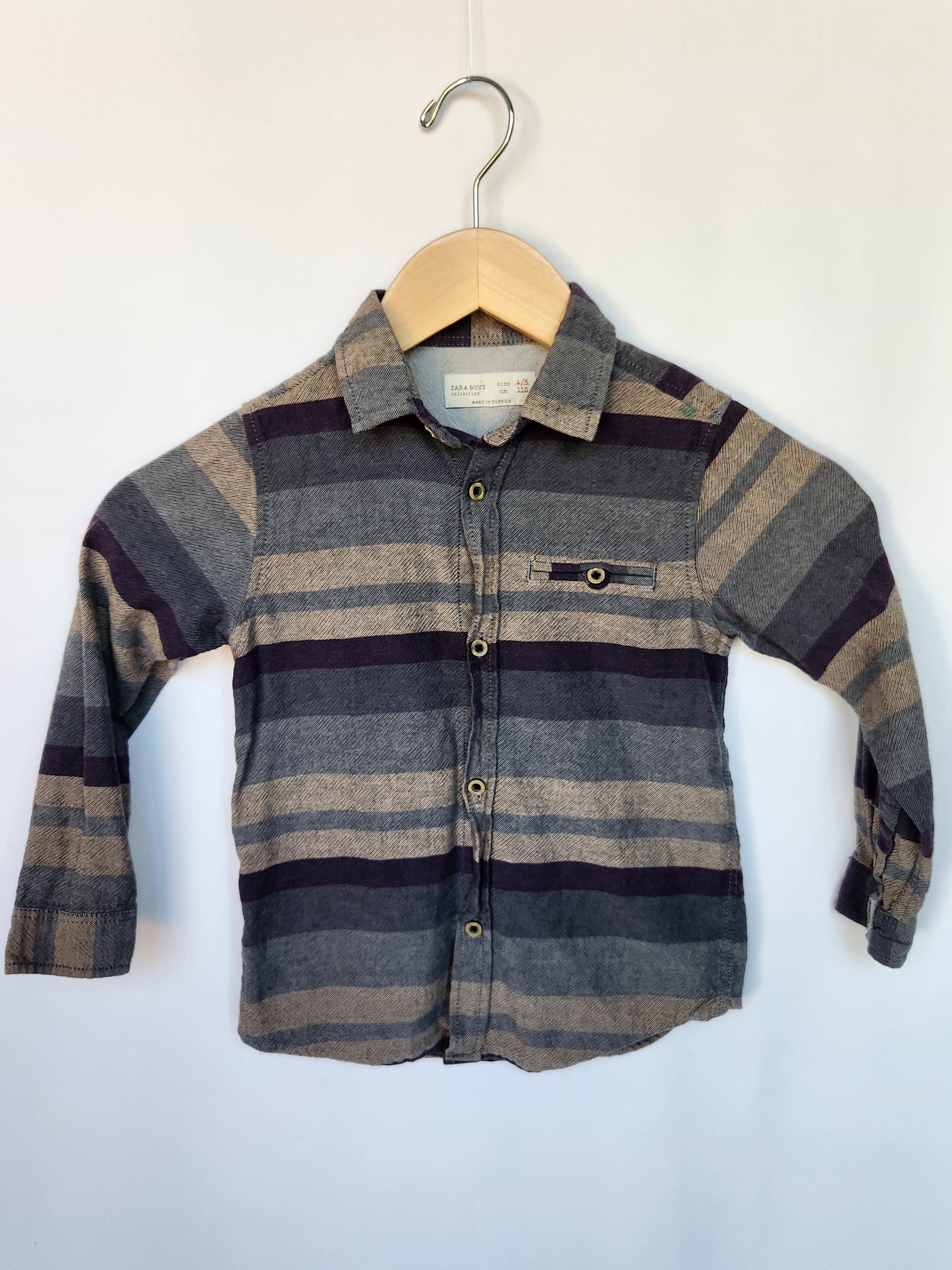 Zara Stripe Dressy Shirt • 4-5 years