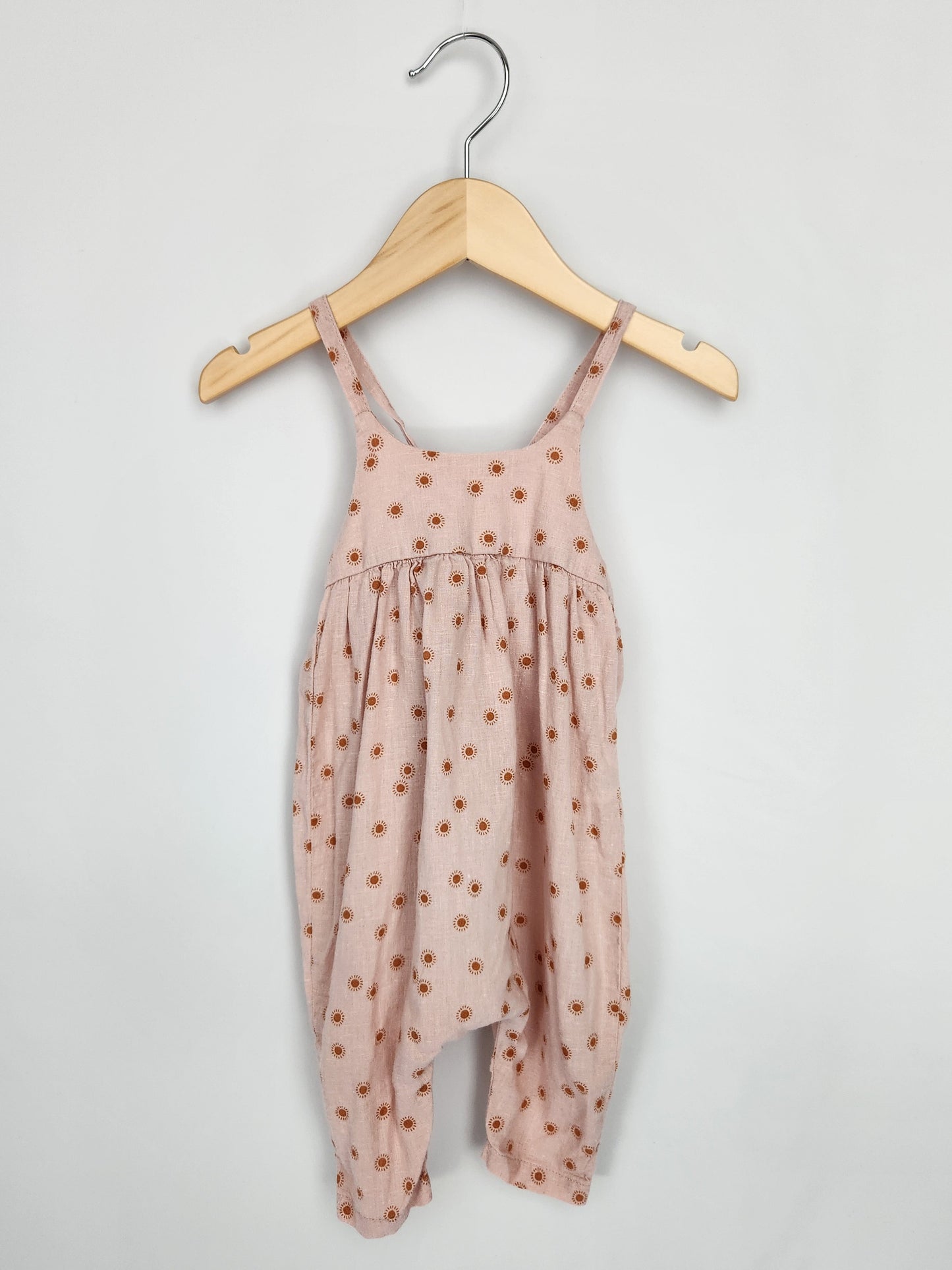 Rylee + Cru Linen/Viscose Sunburst Jumpsuit • 0-3 months