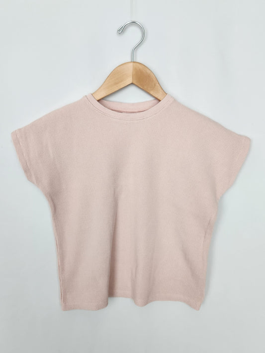 Zara Pink Waffle Tee • 5-6 years