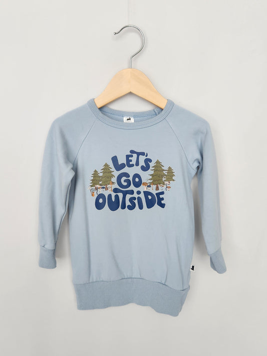 Little & Lively Fleece Lets Go Outside Sweatshirt • 1-2 years